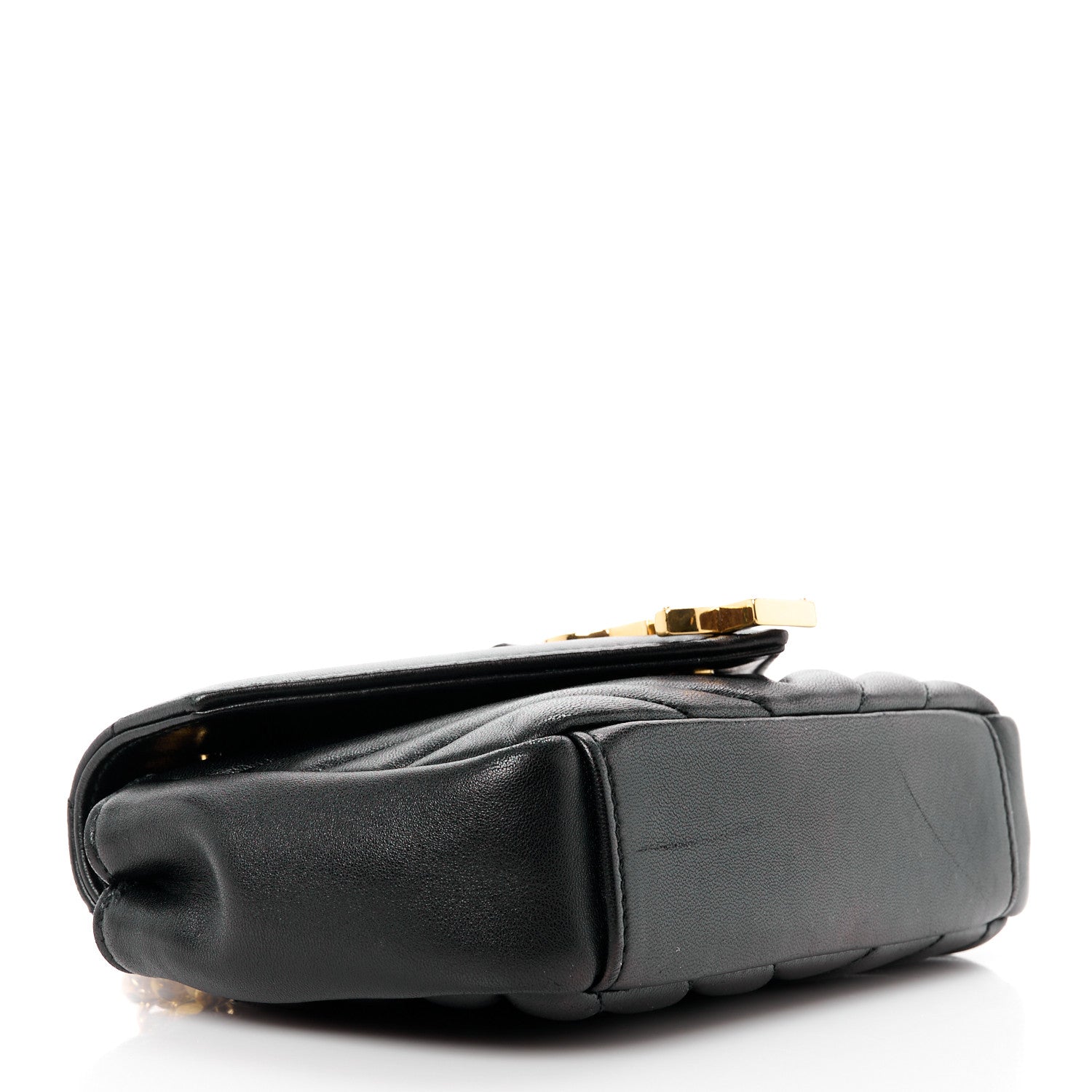 Saint Laurent Sheepskin Matelasse Chevron Monogram Classic Baby Chain Bag Black 4 of 11