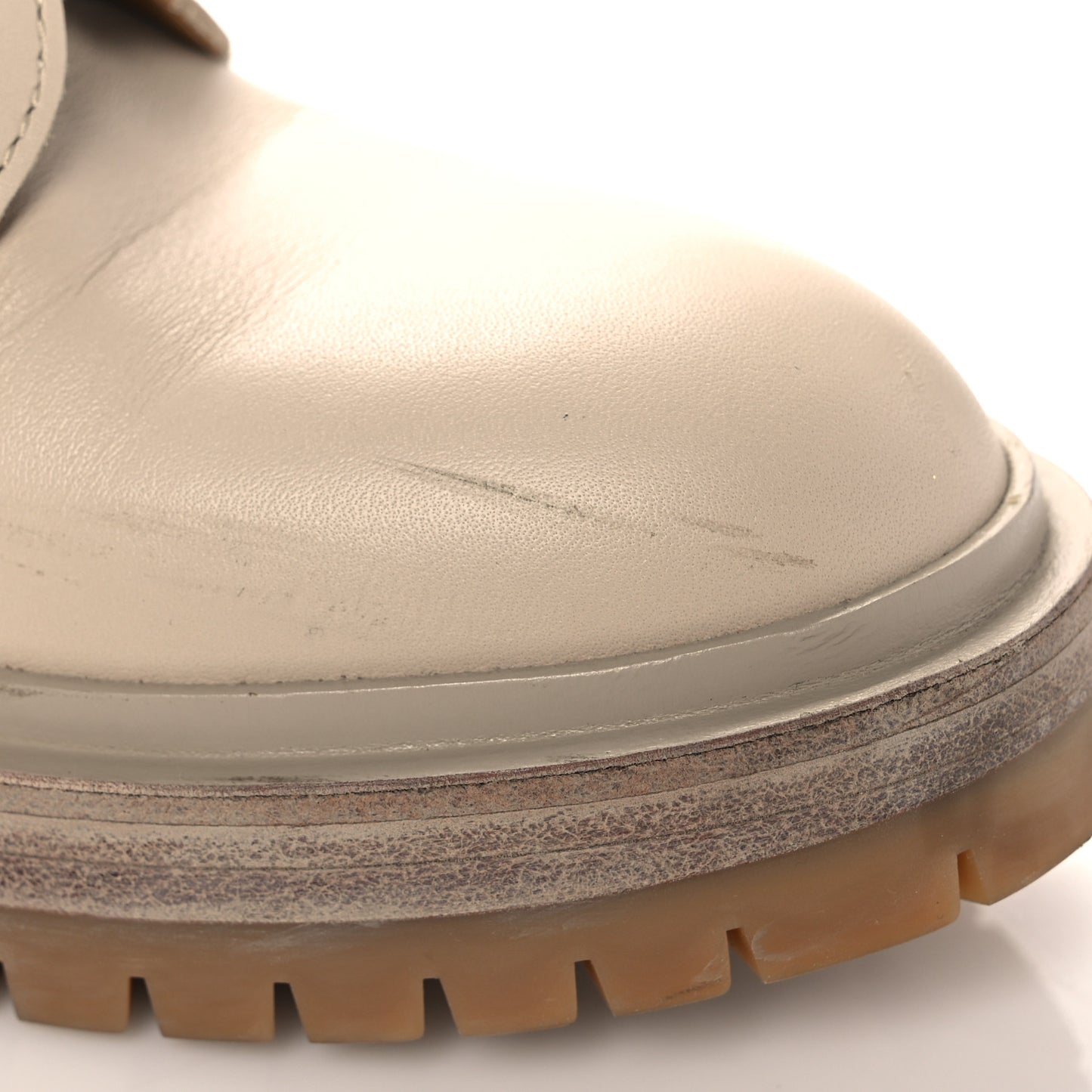 Calfskin Bridge Ankle Boots 36.5 Beige Grege