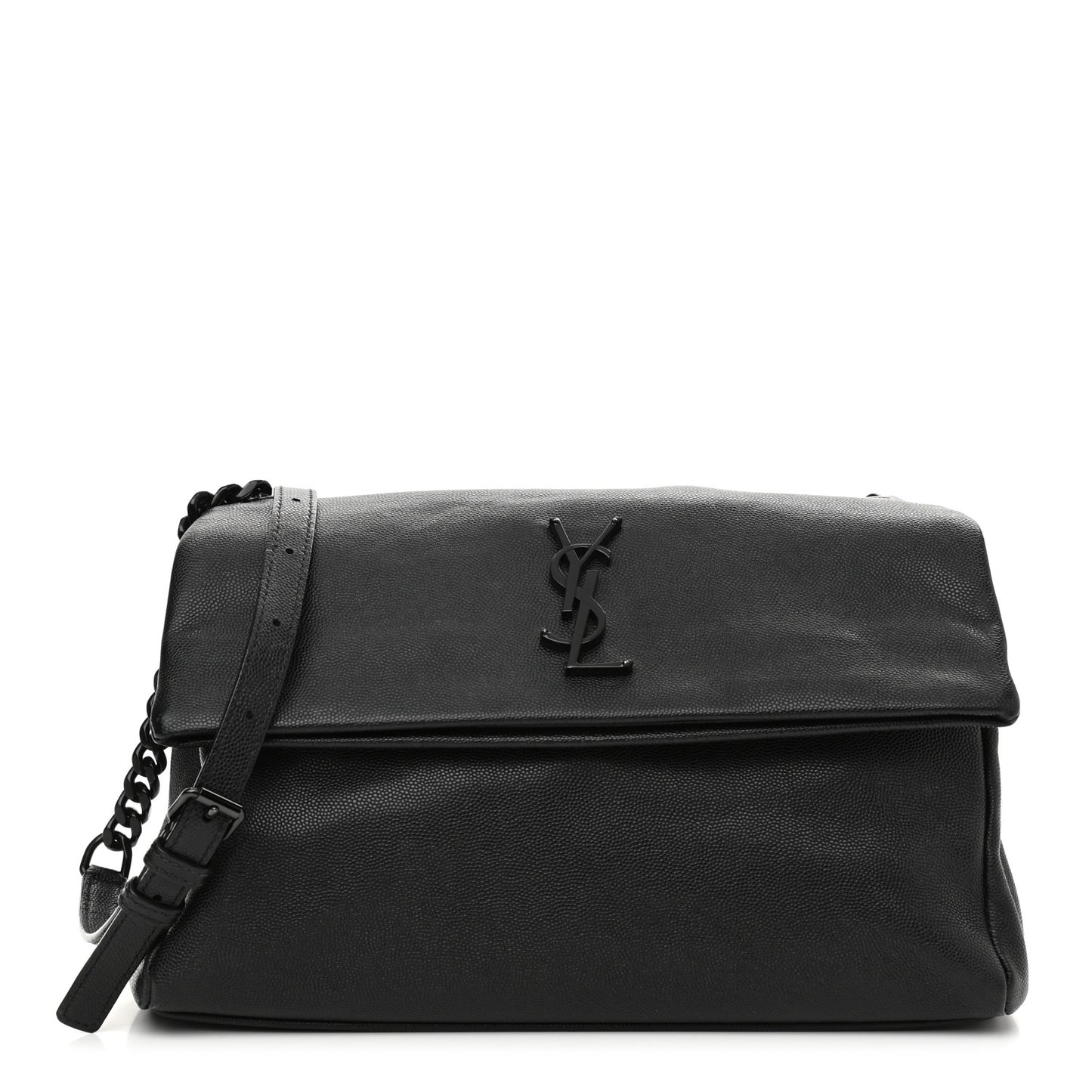Grain De Poudre Medium West Hollywood Monogram Fold-Over Black