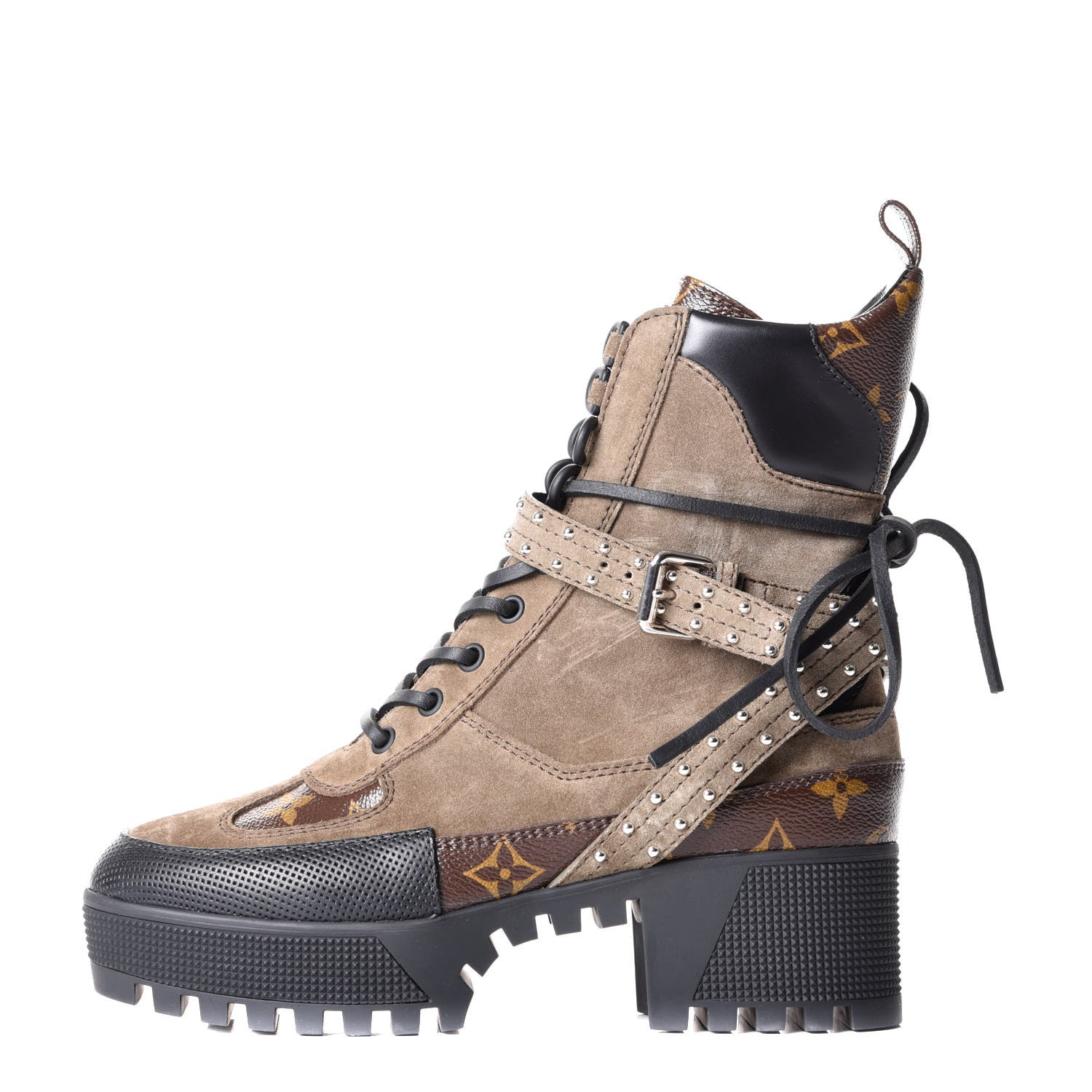 Louis Vuitton Suede Calfskin Monogram Laureate Platform Desert