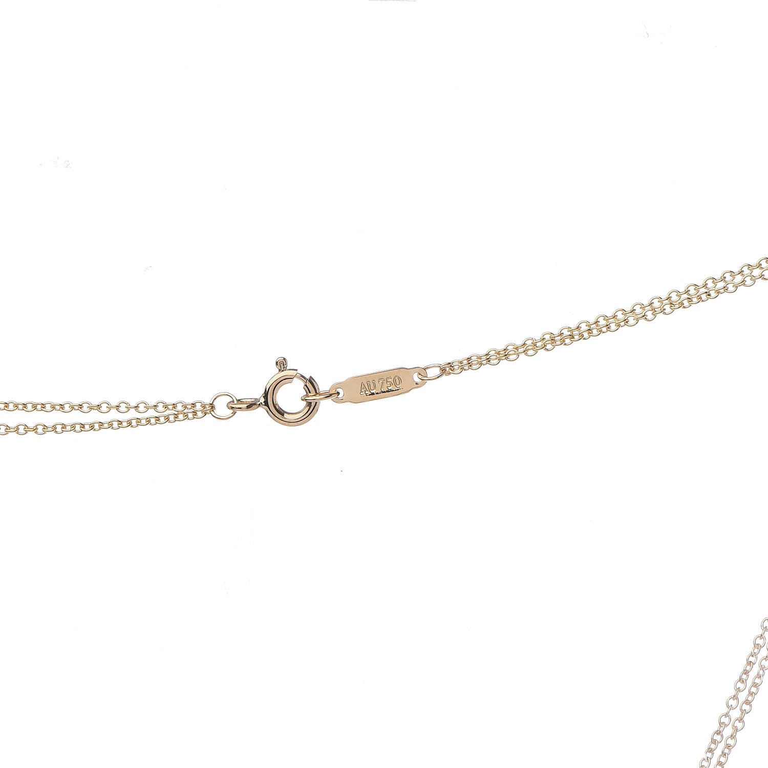 Tiffany 18K Yellow Gold Infinity Double Chain Pendant Necklace 5 of 7
