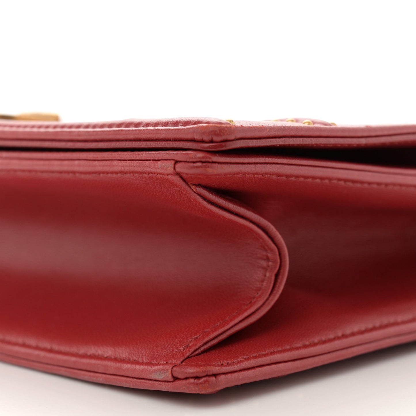 Calfskin Studded Medium Diorama Flap Bag Red