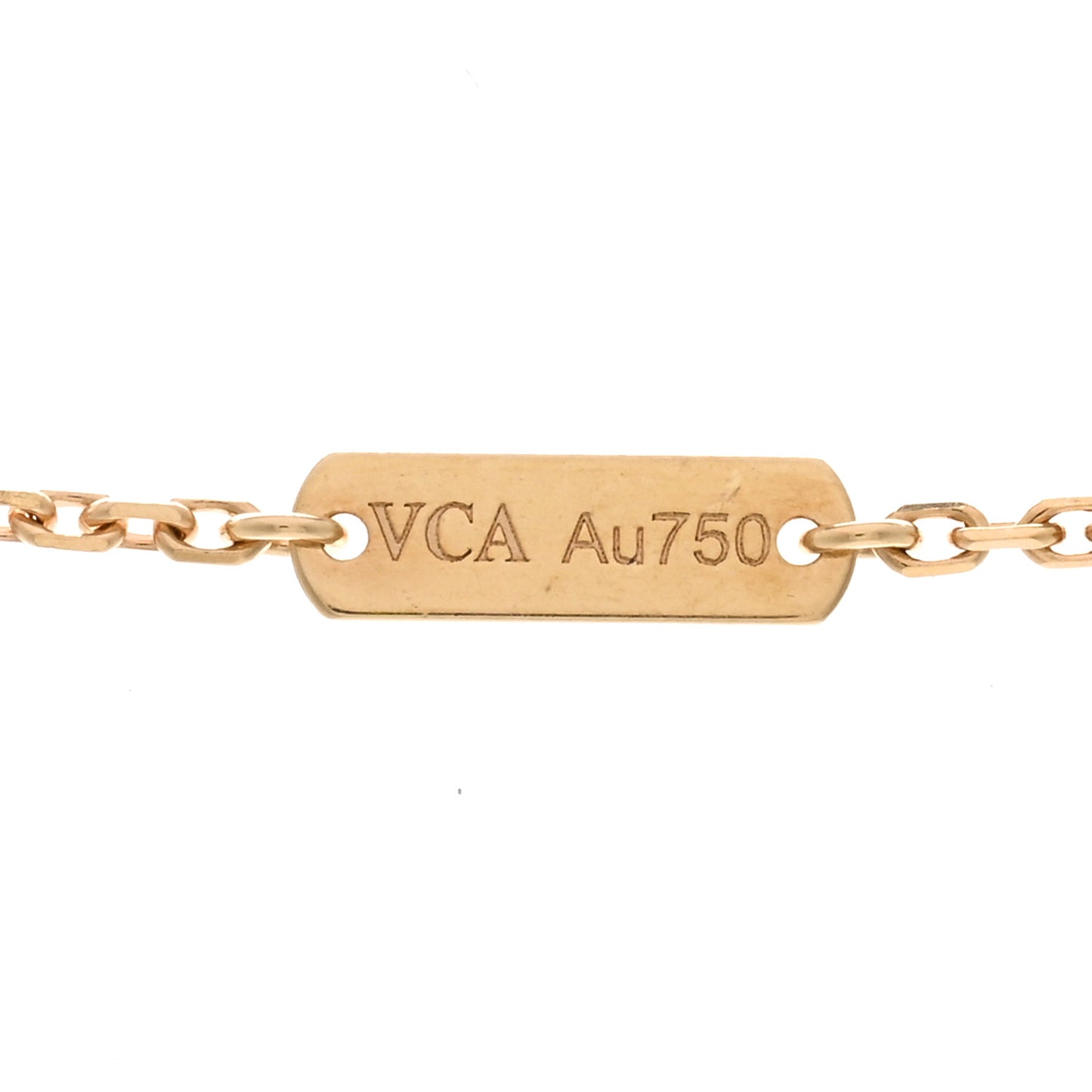 18K Yellow Gold Guilloche Vintage Alhambra Pendant Necklace