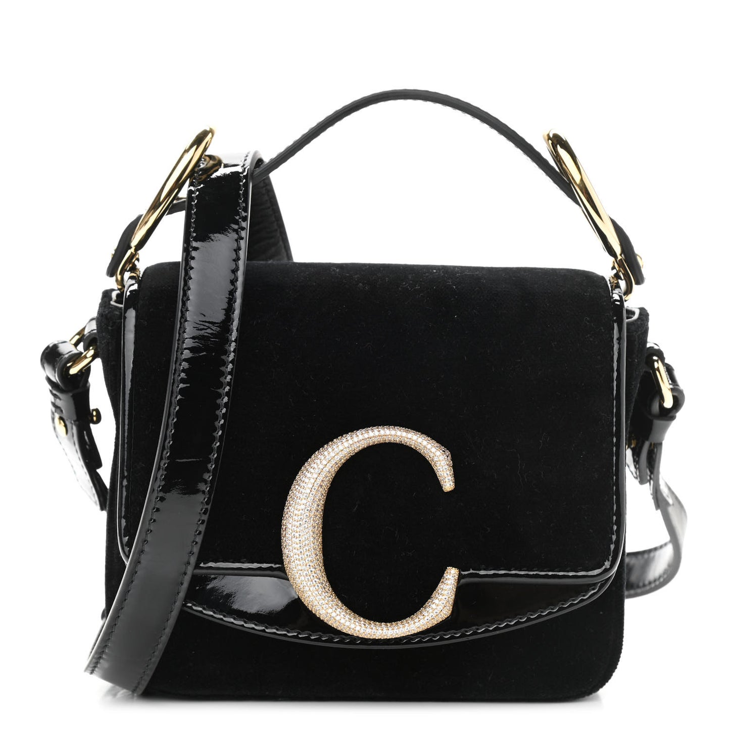 Velvet Crystal Mini C Double Carry Black