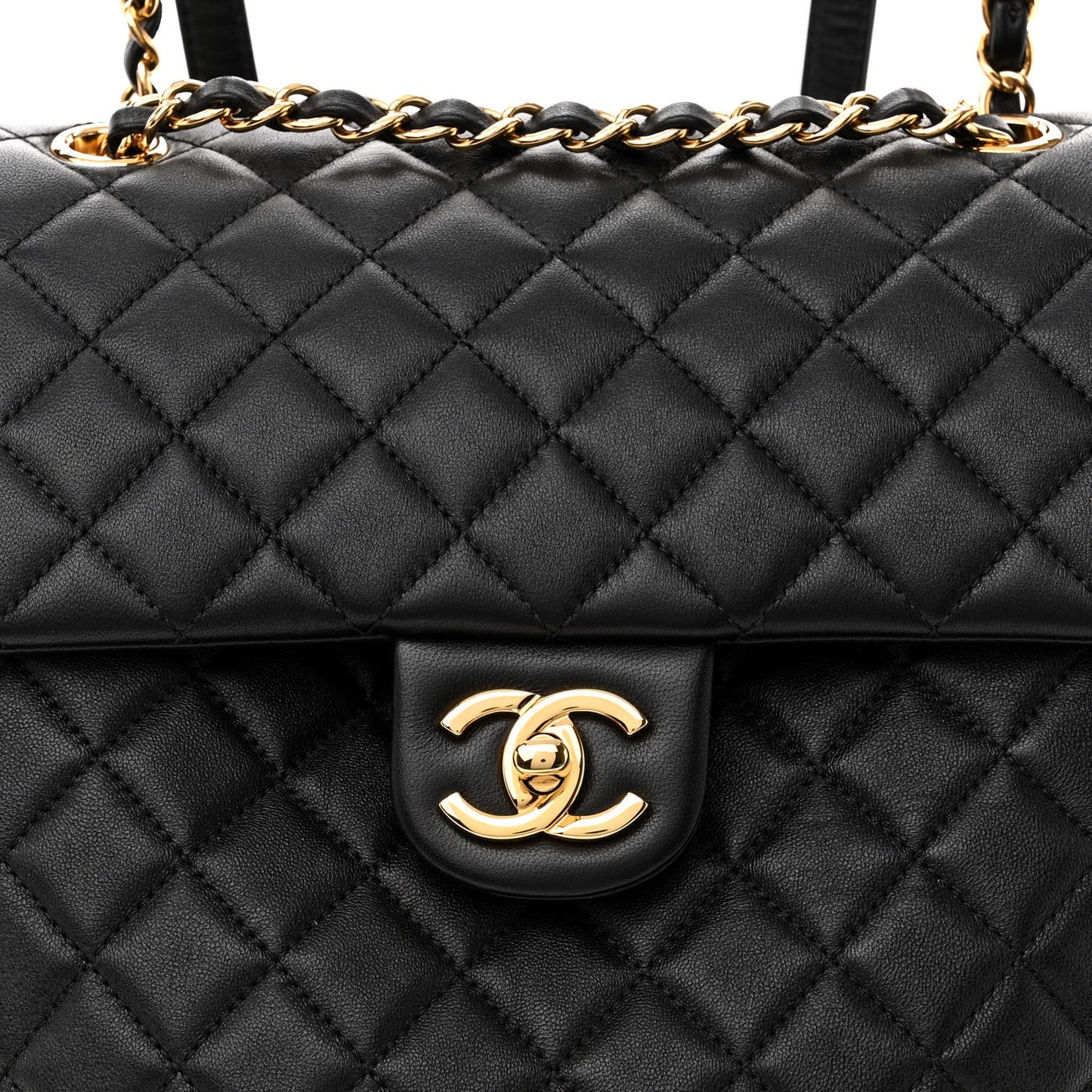 Lambskin Quilted Large Urban Spirit Backpack Black