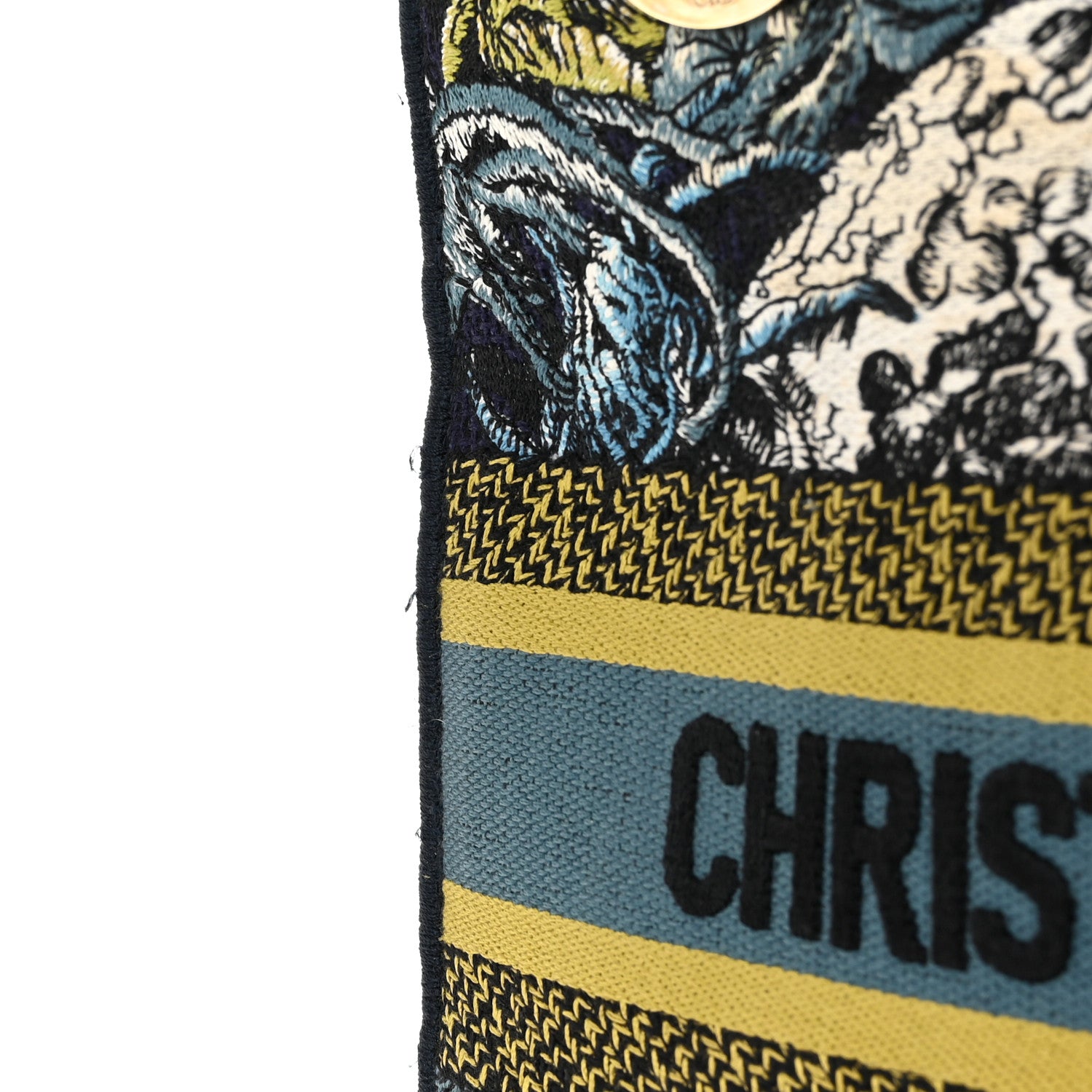 Christian Dior Canvas Embroidered Zodiac Medium Lady D-Lite Blue Multicolor 12 of 12