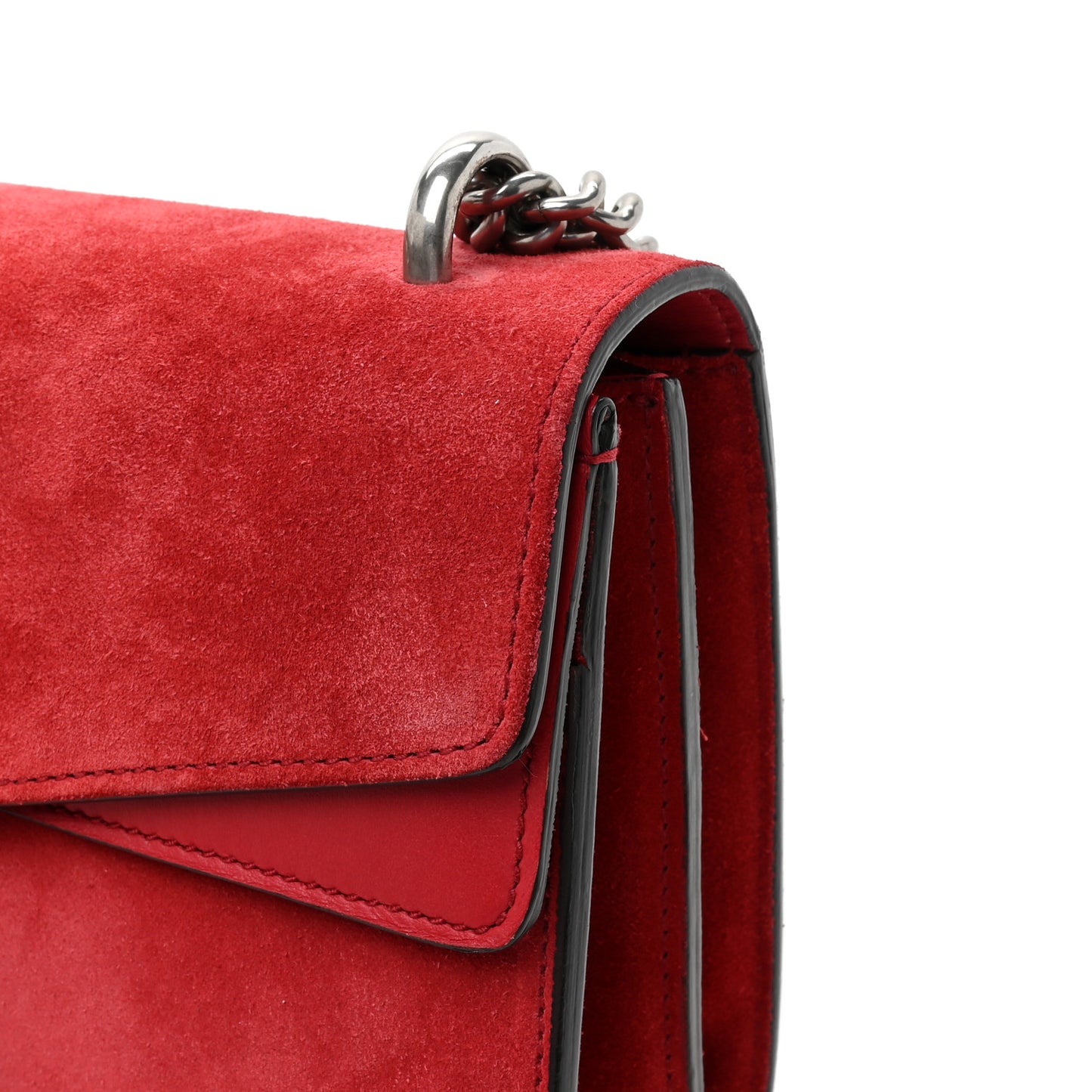 Suede Vitello Velvet Small Dionysus Shoulder Bag Vulcanic Red