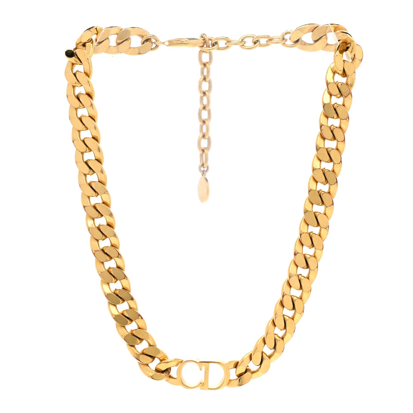 Metal CD Choker Necklace Gold