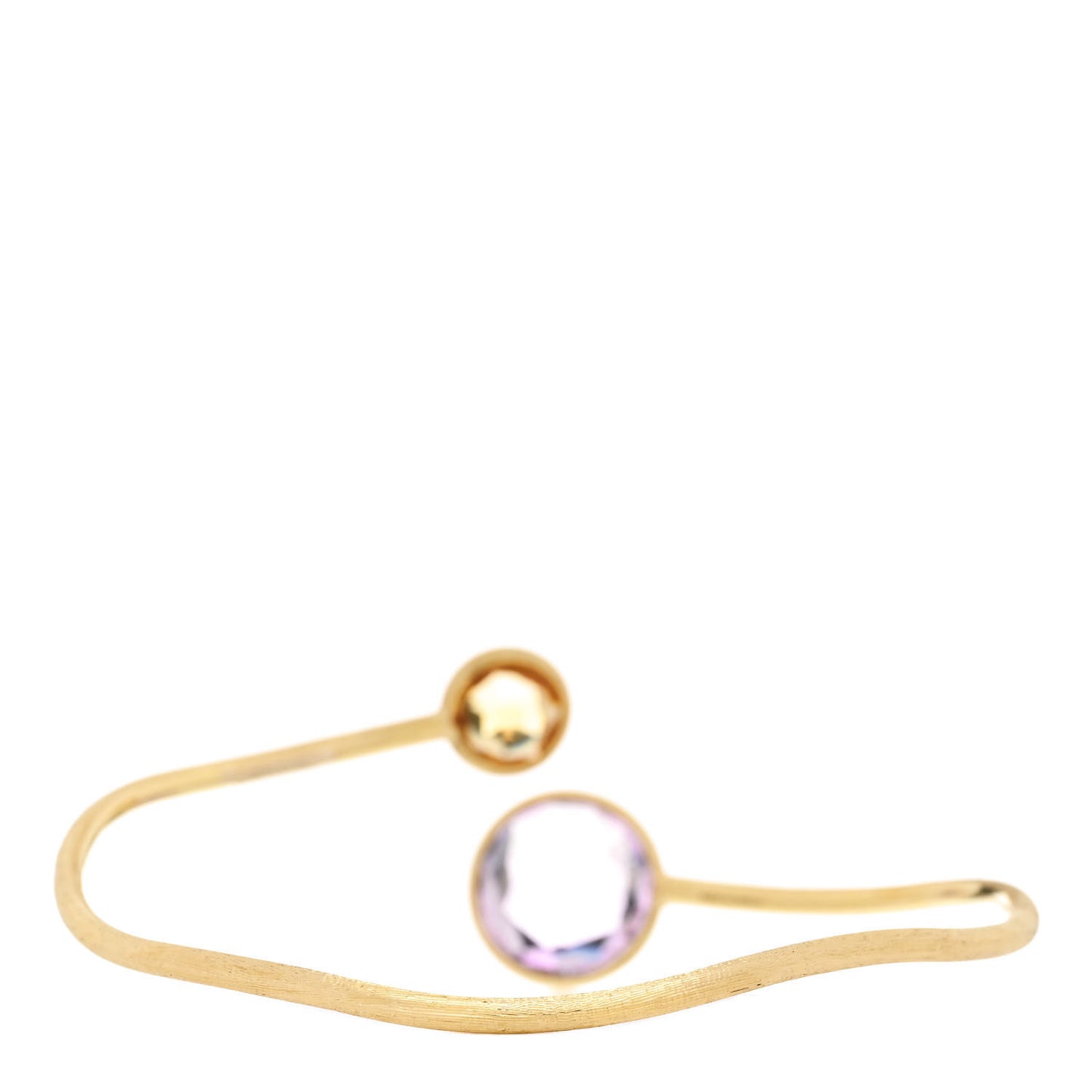 18K Yellow Gold Amethyst Citrine Jaipur Crossover Bangle Bracelet