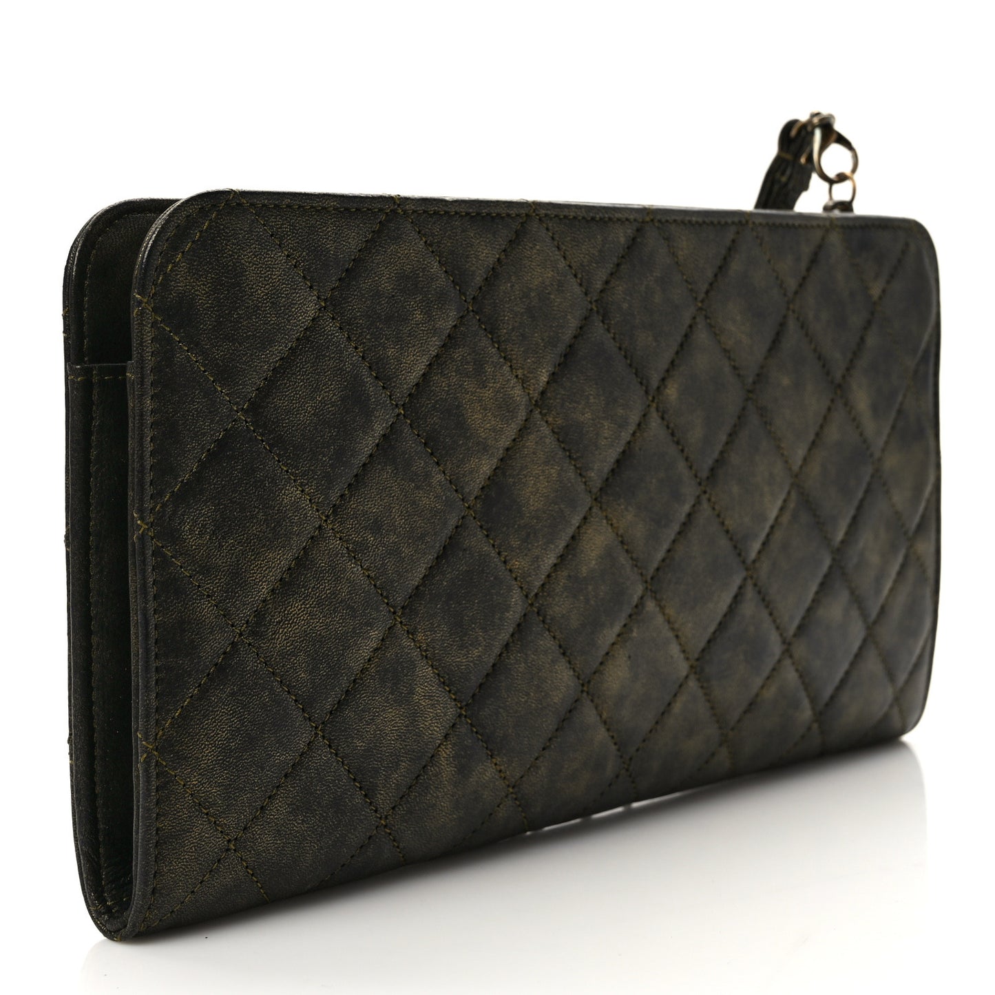 Calfskin Quilted Chain CC Chain Clutch Dark Gold
