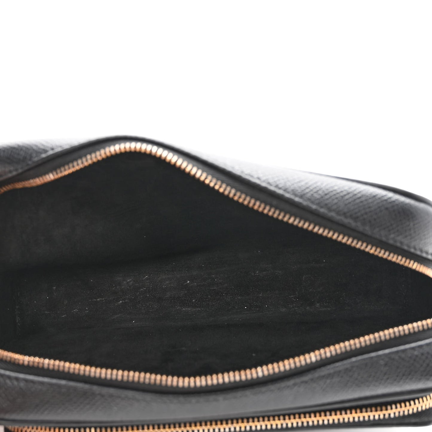 Grained Calfskin Caro Double Pouch Black