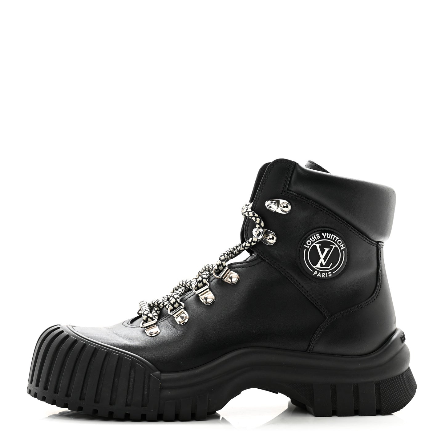 Calfskin Patent Monogram Ruby Flat Ranger Boots 38 Black
