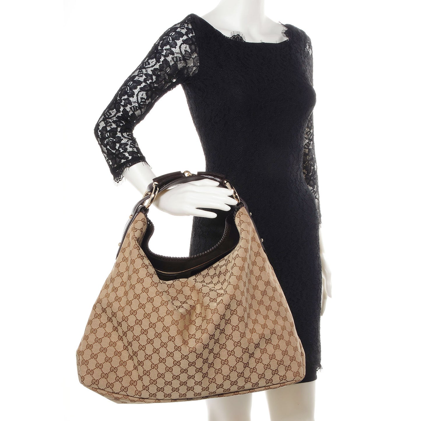 Monogram Large Horsebit Hobo Brown