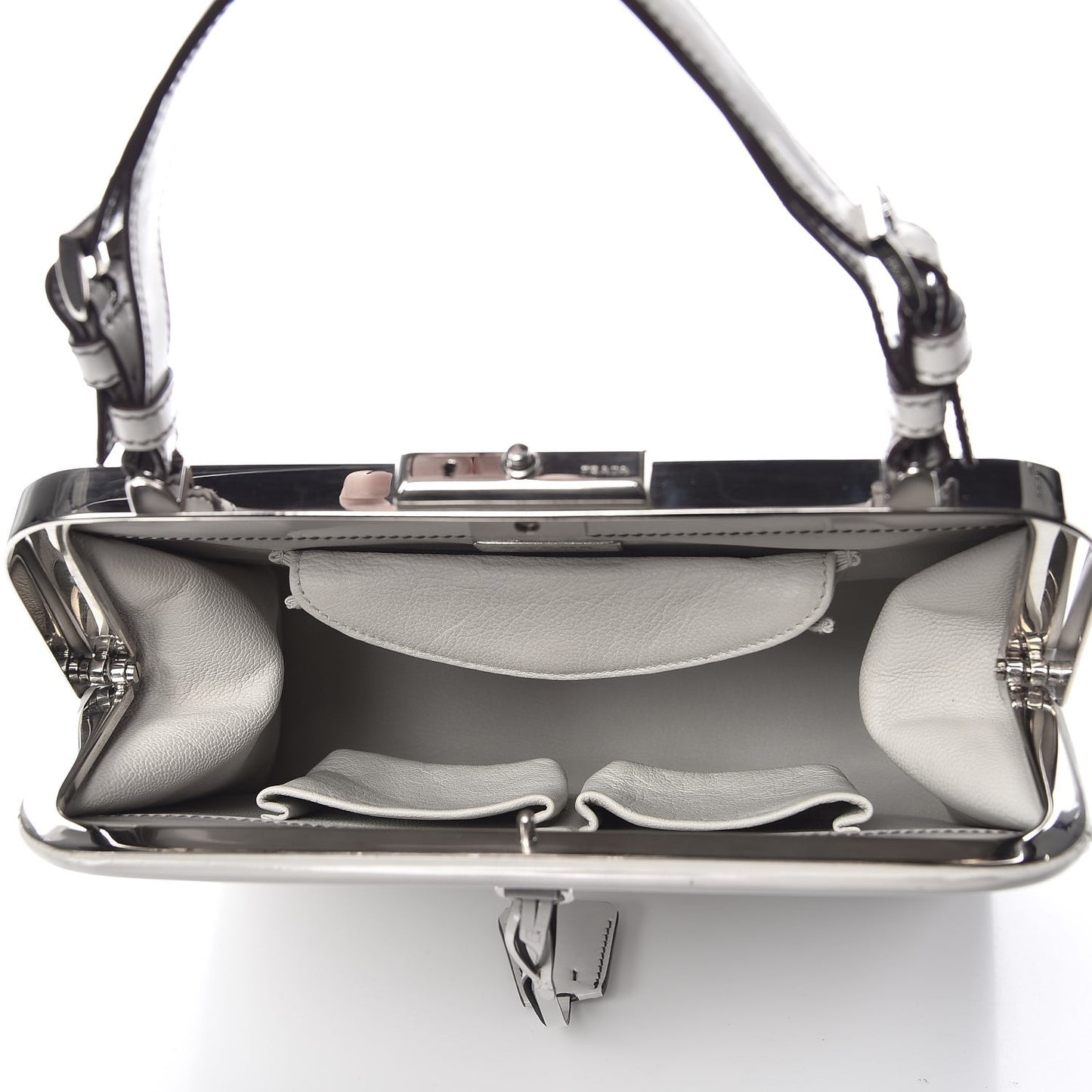 Spazzolato Logo Print Framed Bag Quarzo