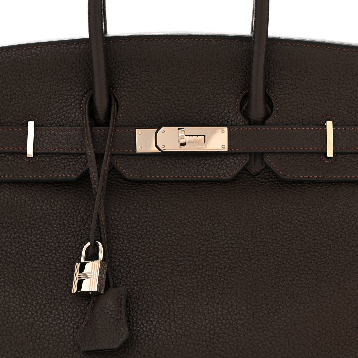 Hermes Taurillon Clemence Birkin 35 Chocolate 7 of 9