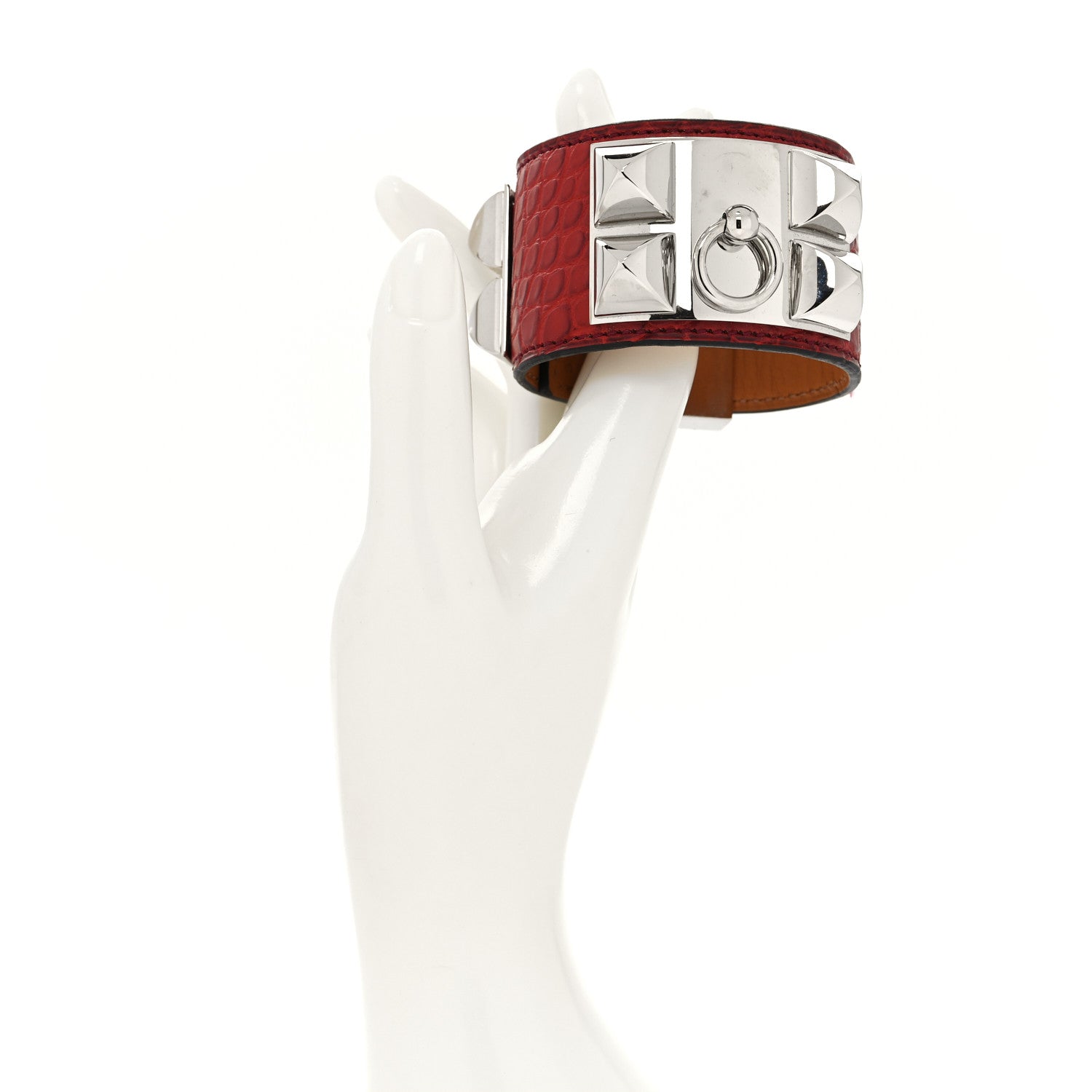 Hermes Matte Alligator Collier De Chien CDC Bracelet S Bougainvillea 2 of 5