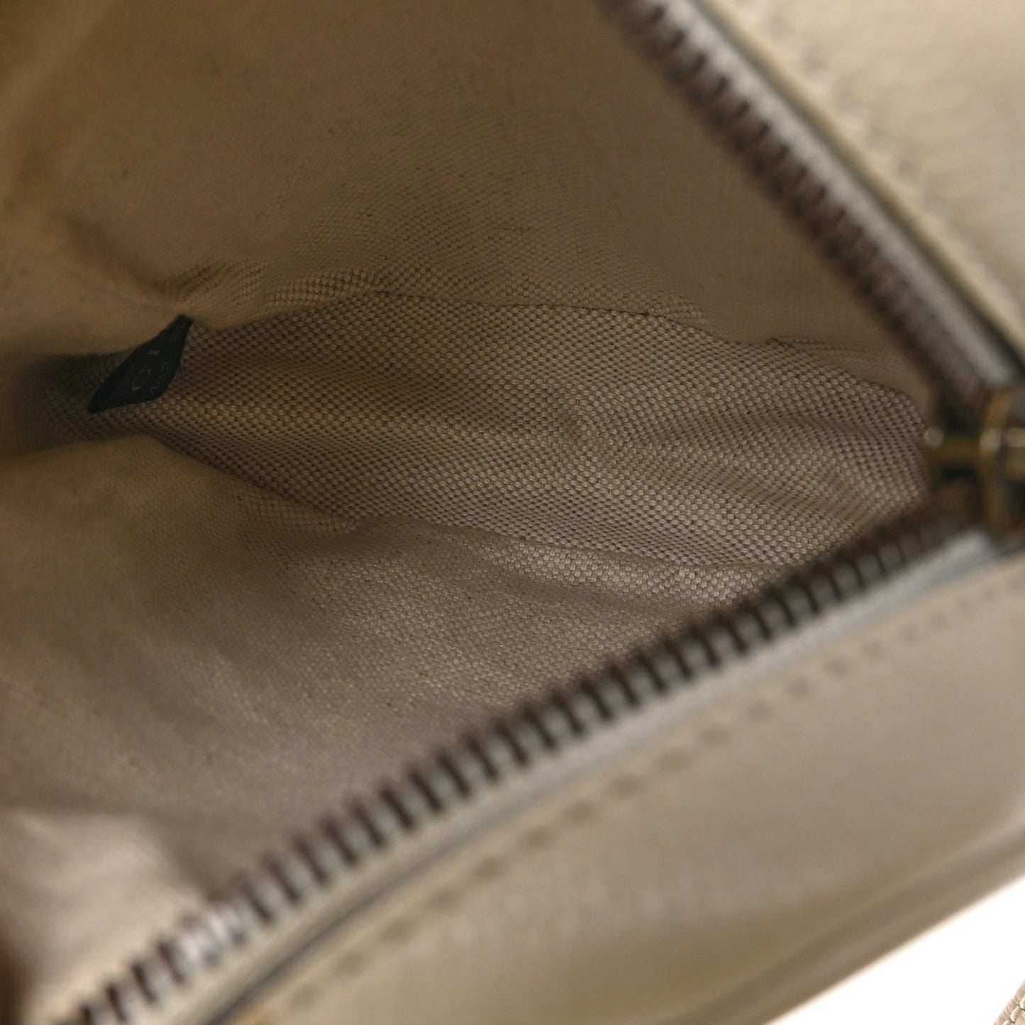 Grained Calfskin Mini Logo Messenger Bag White