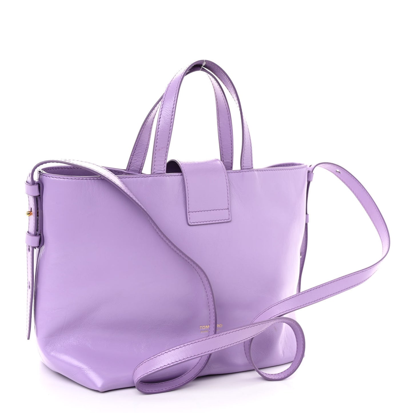 Shiny Calfskin Mini TF East West Tote Hyacinth