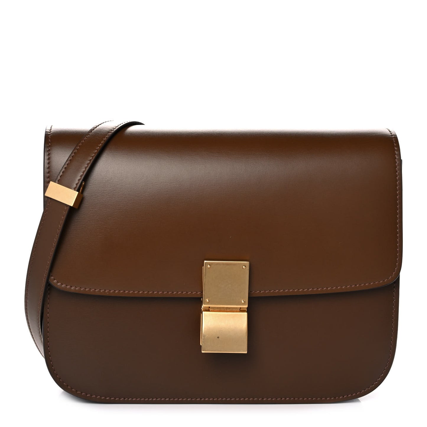 Box Calfskin Medium Classic Box Flap Bag Camel
