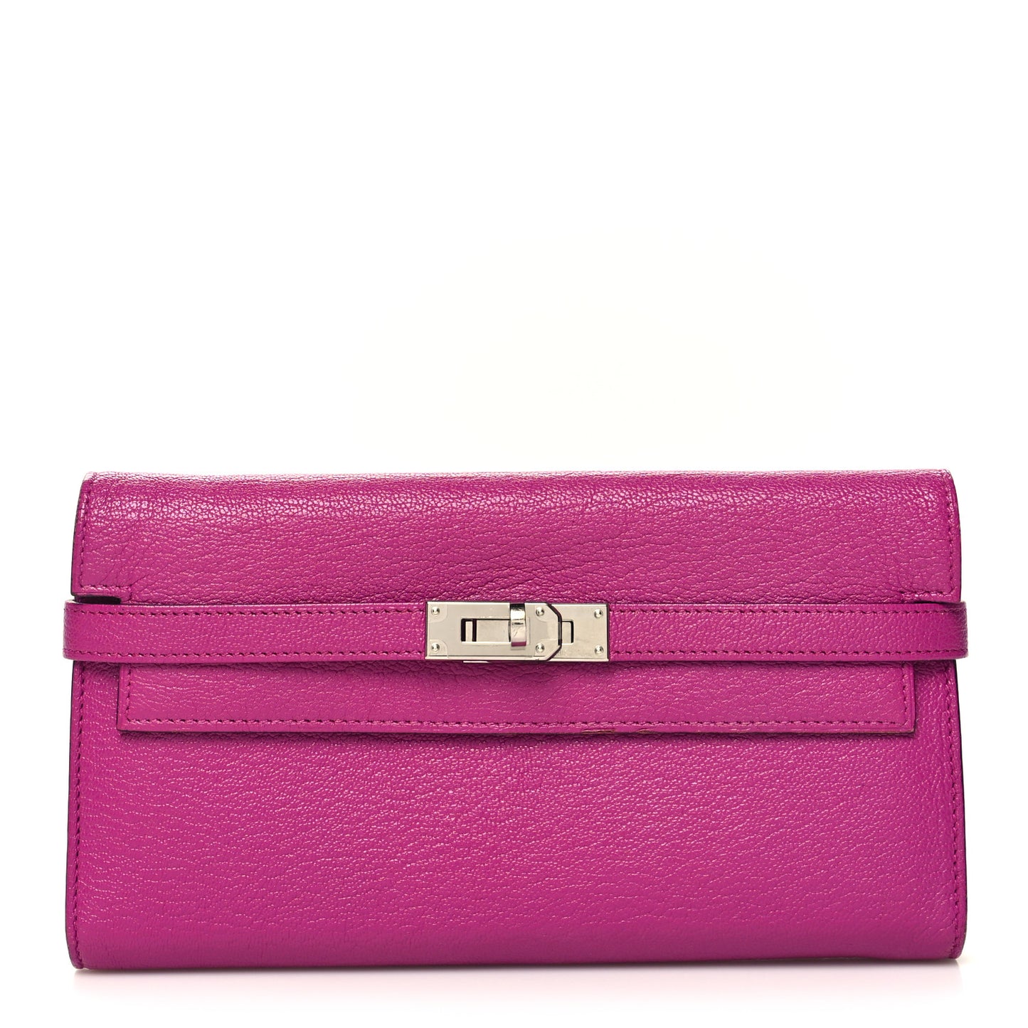Chevre Mysore Kelly Longue Wallet Rose Pourpre