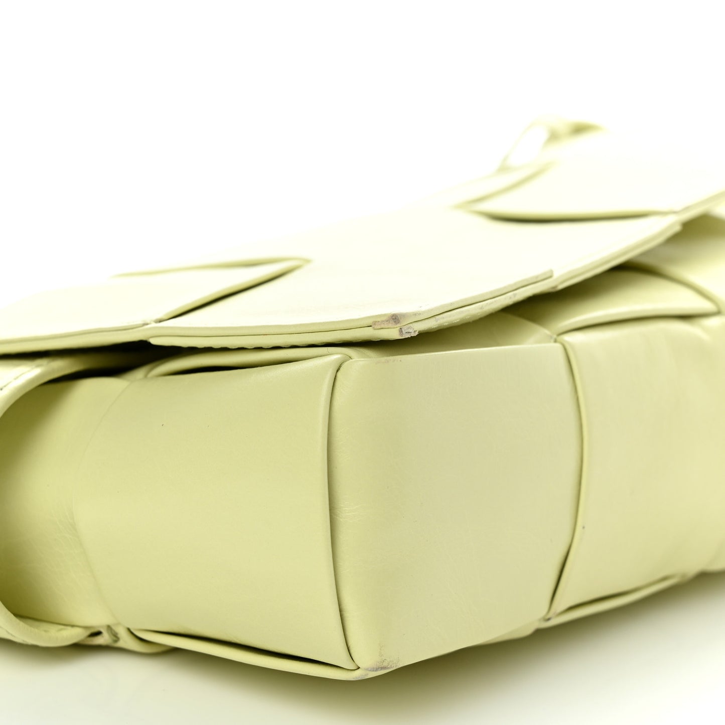 Paper Calfskin Intrecciato Cassette Belt Bag Lemon Washed