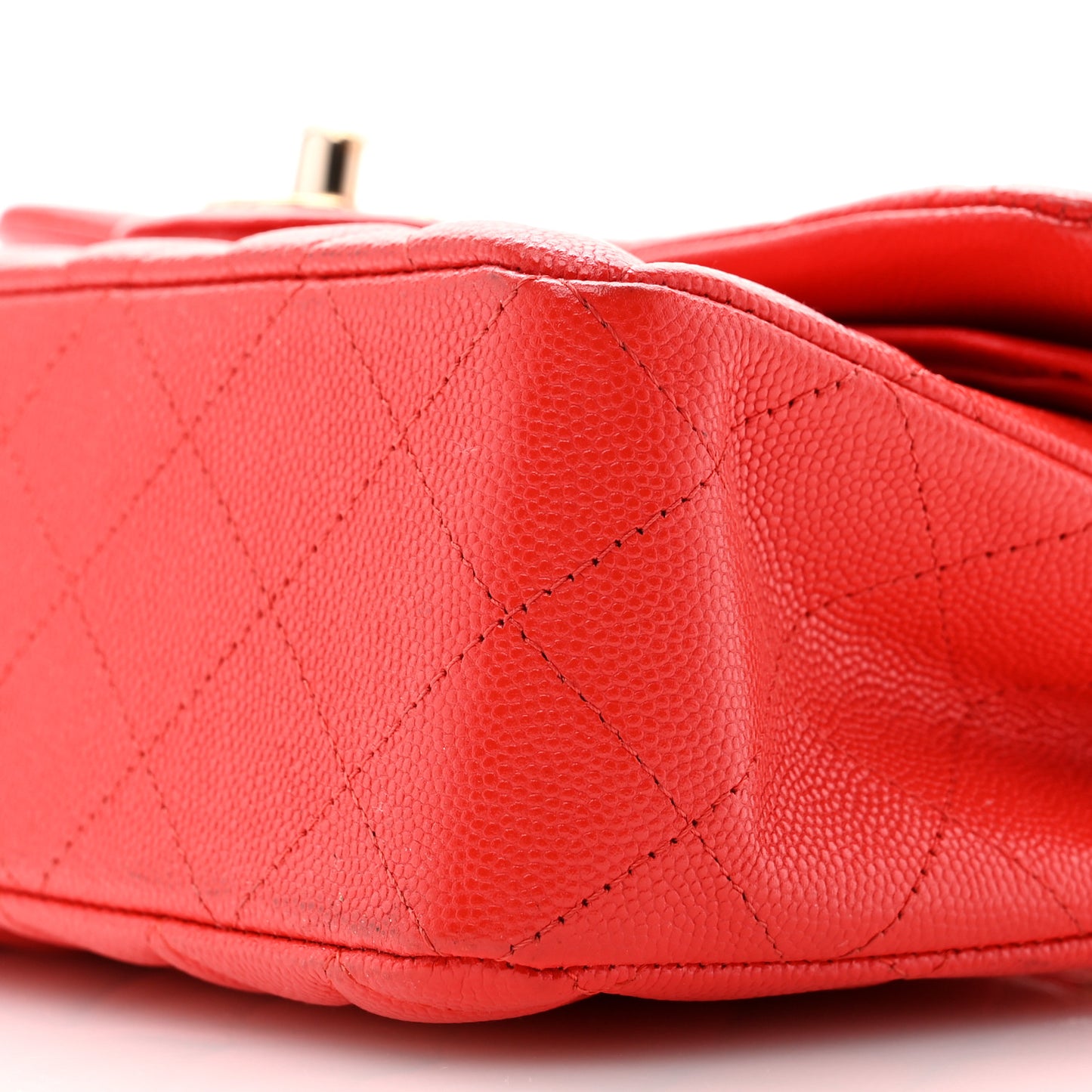 Caviar Quilted Small Double Flap Red