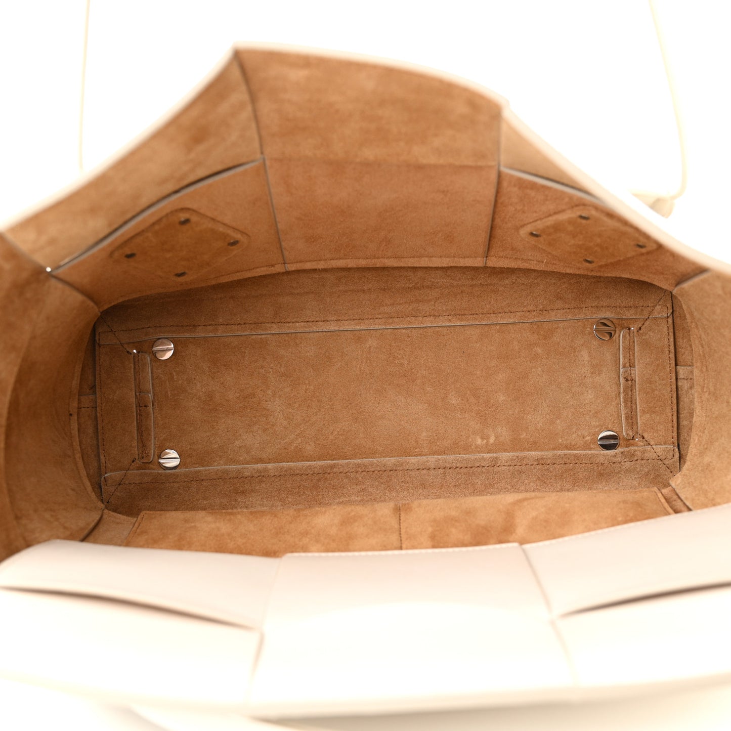 Calfskin Maxi Intrecciato Medium Arco White