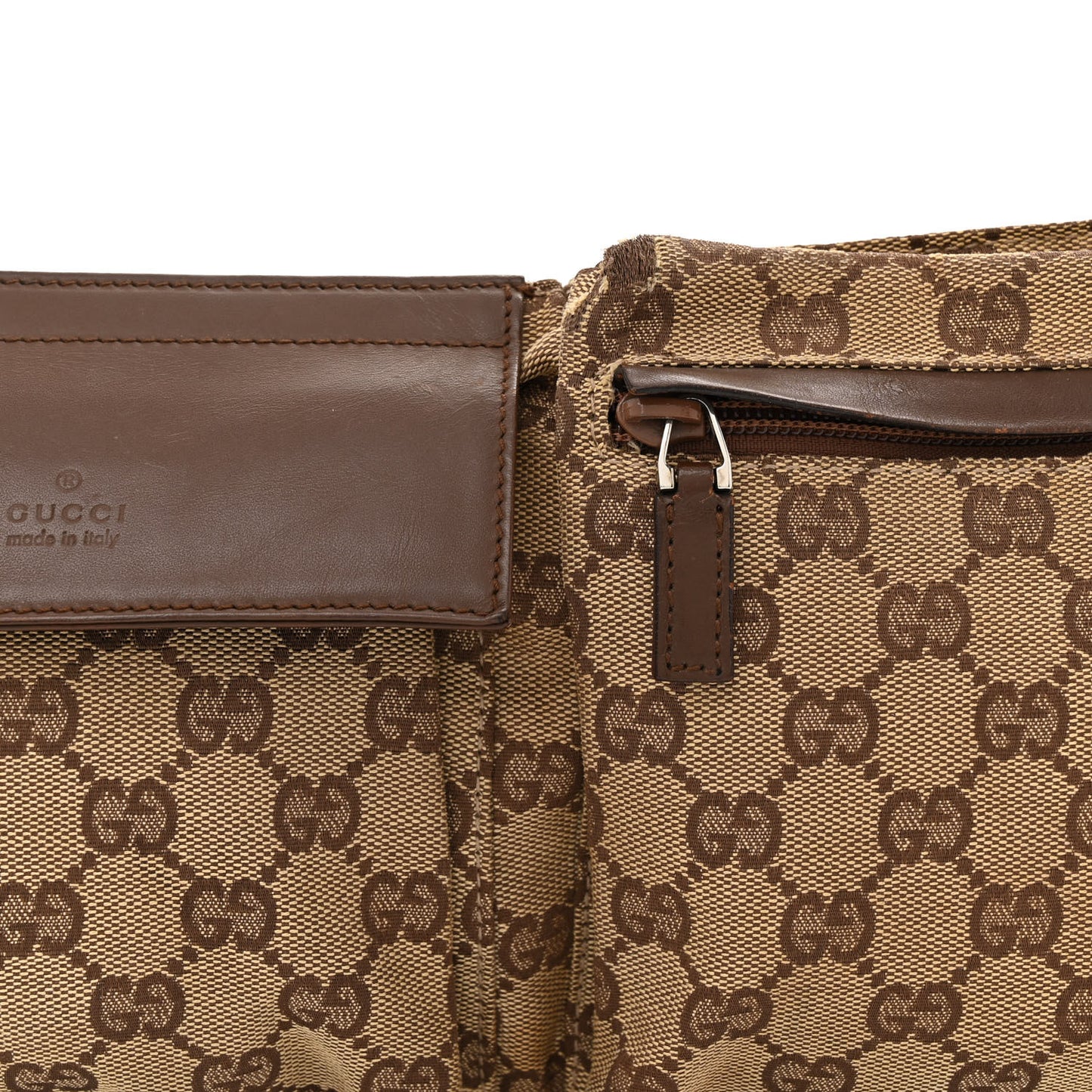 GG Monogram Web Double Pocket Belt Bag Ebony