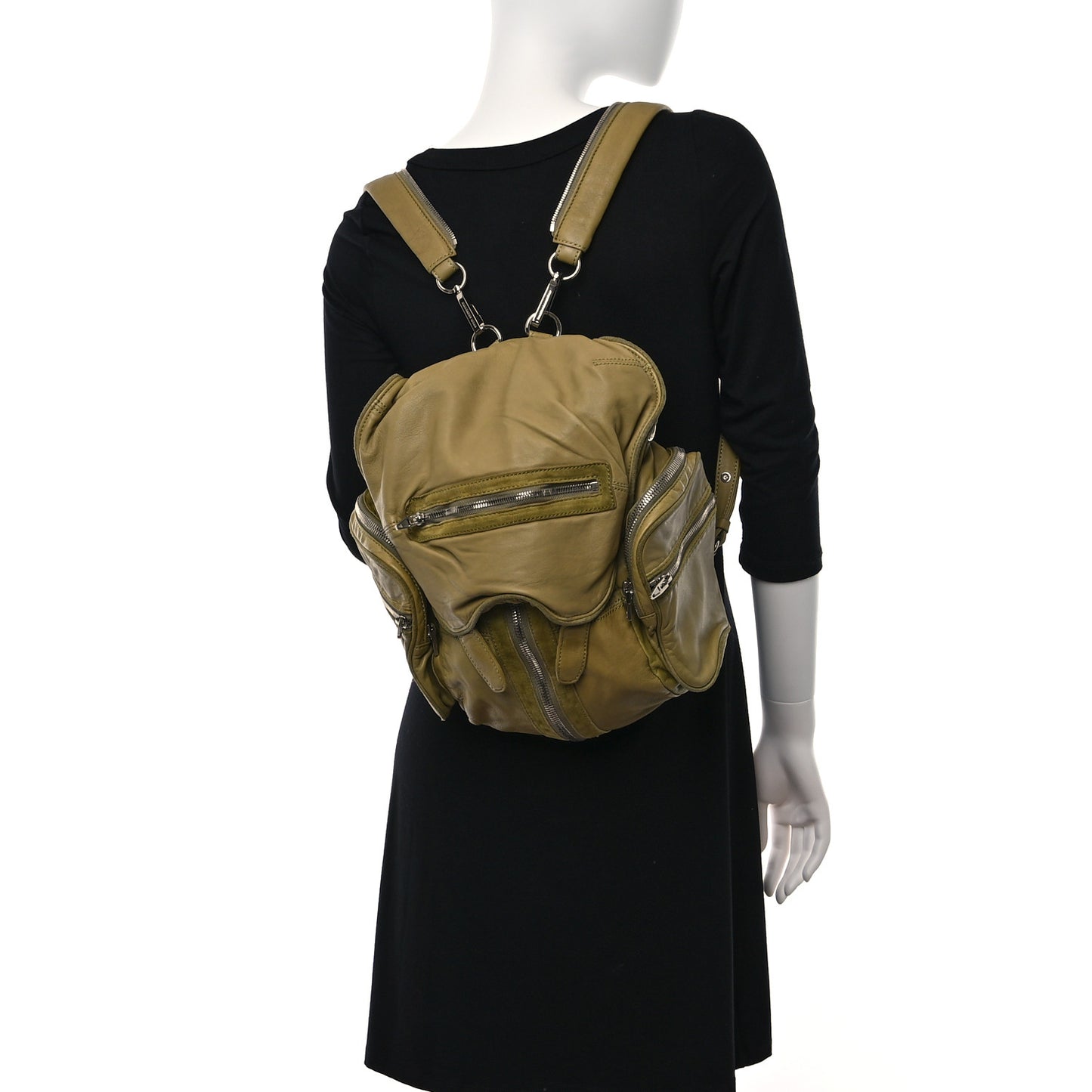 Lambskin Mini Marti Backpack Green Silver Hardware