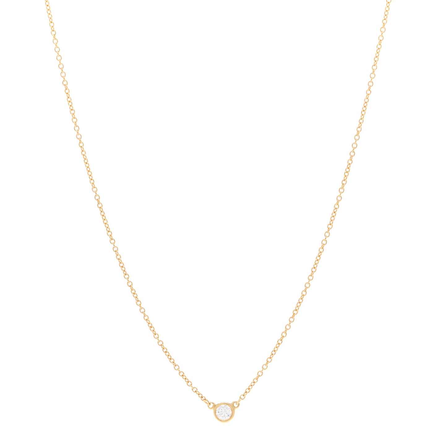 18K Yellow Gold Diamond .14ct Elsa Peretti Diamonds by the Yard Pendant Necklace