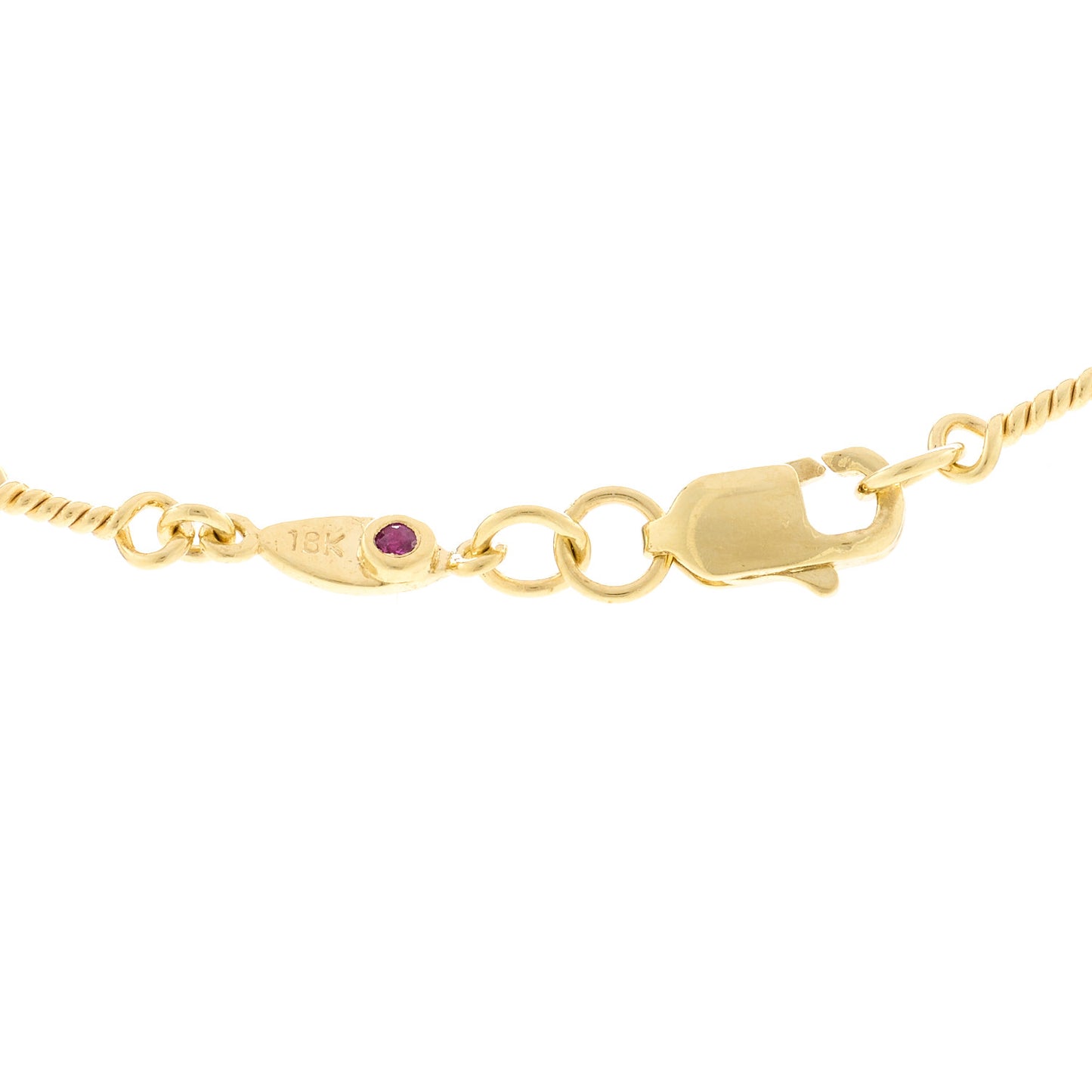 18K Yellow White Gold Diamonds by the Inch Dog Bone Chain Dangle Necklace