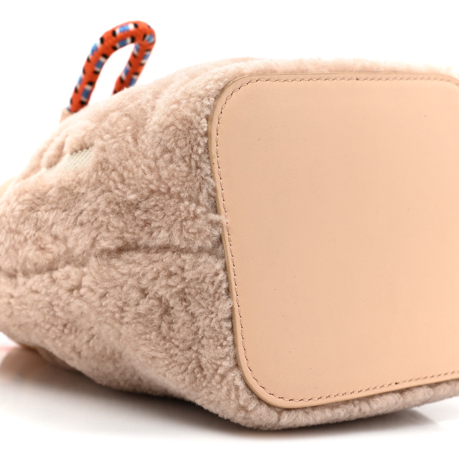 Fendi Sheepskin F is Fendi Logo Embroidered Mini Mon Tresor Bucket Bag Soap 8 of 9