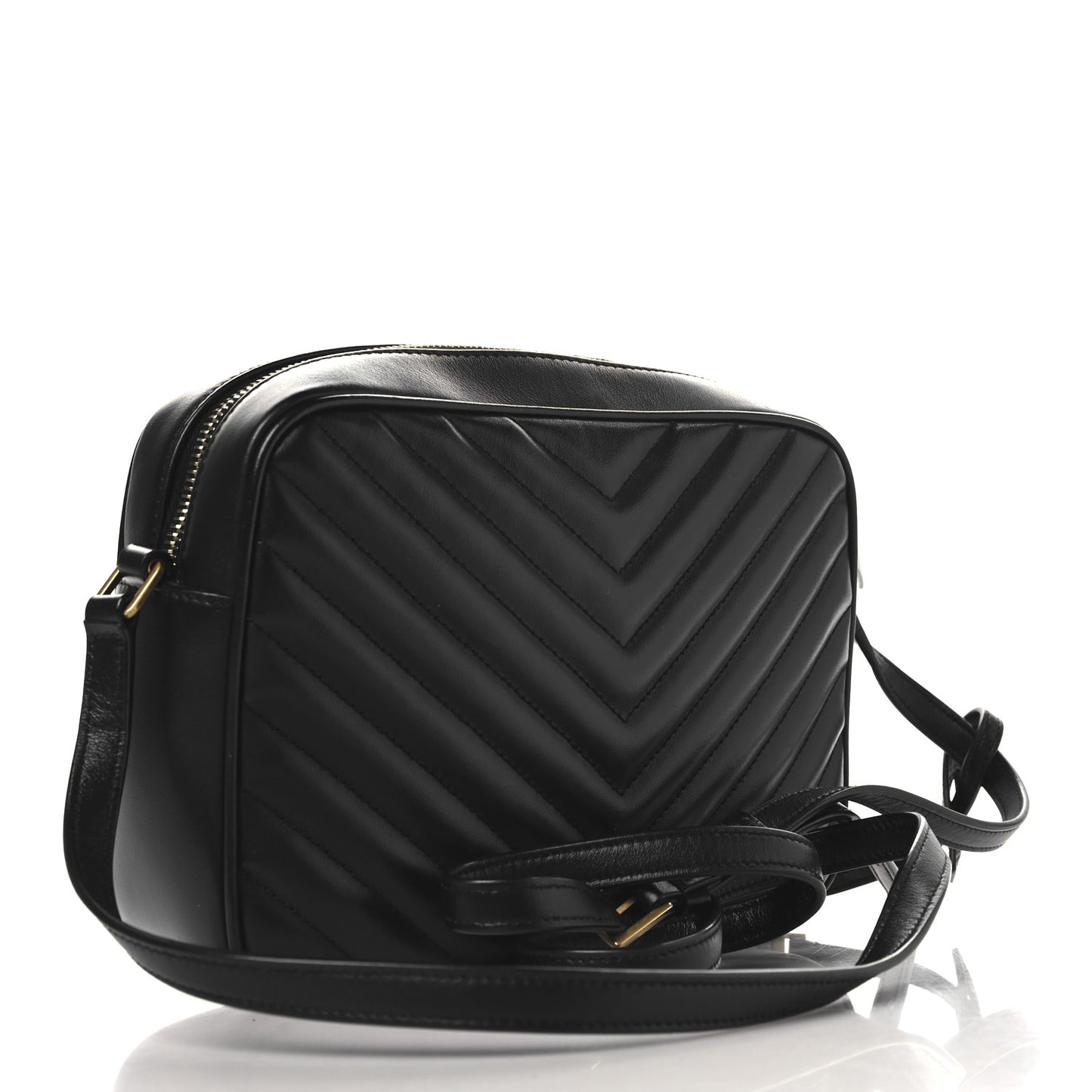 Calfskin Matelasse Monogram Lou Camera Bag Black