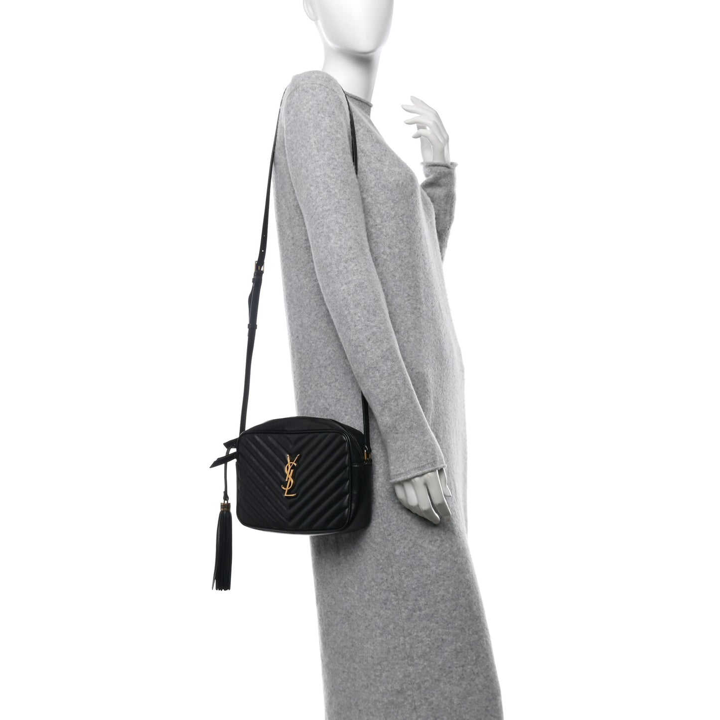 Calfskin Matelasse Monogram Lou Camera Bag Black