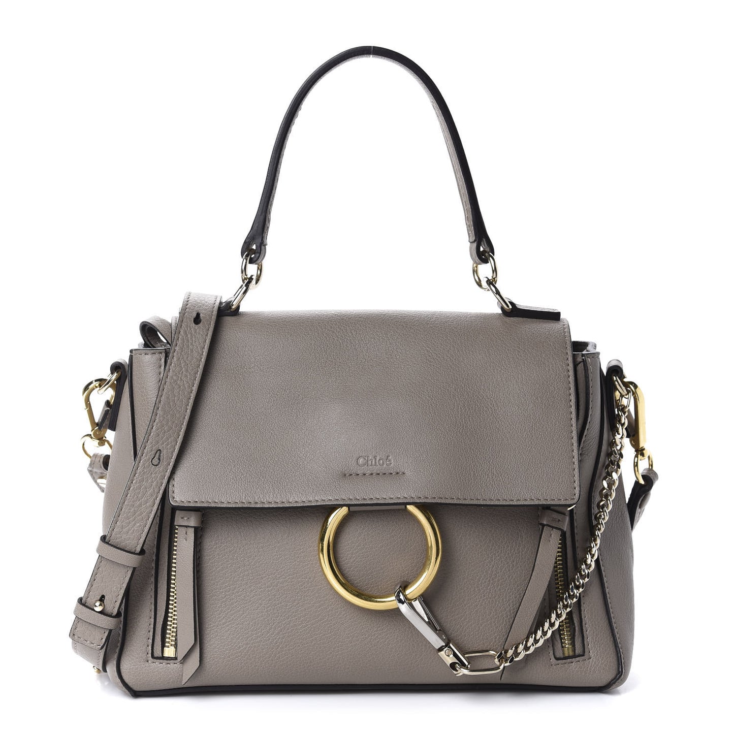 Calfskin Small Faye Day Shoulder Bag Motty Grey