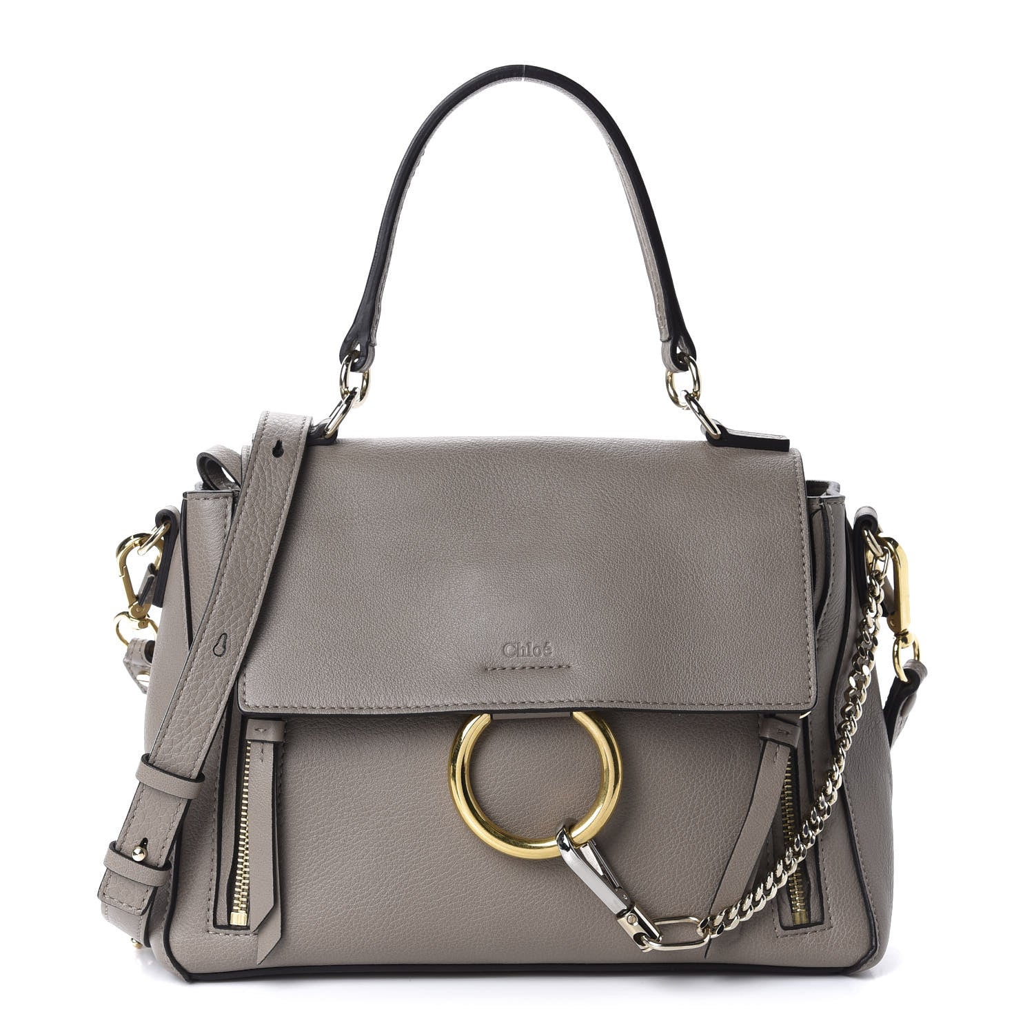 Chloe Calfskin Small Faye Day Shoulder Bag Motty Grey 1 of 9