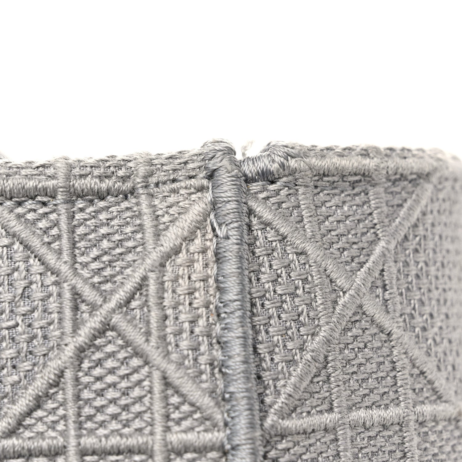 Christian Dior Canvas Embroidered Cannage Lady D-Lite Gray 10 of 11