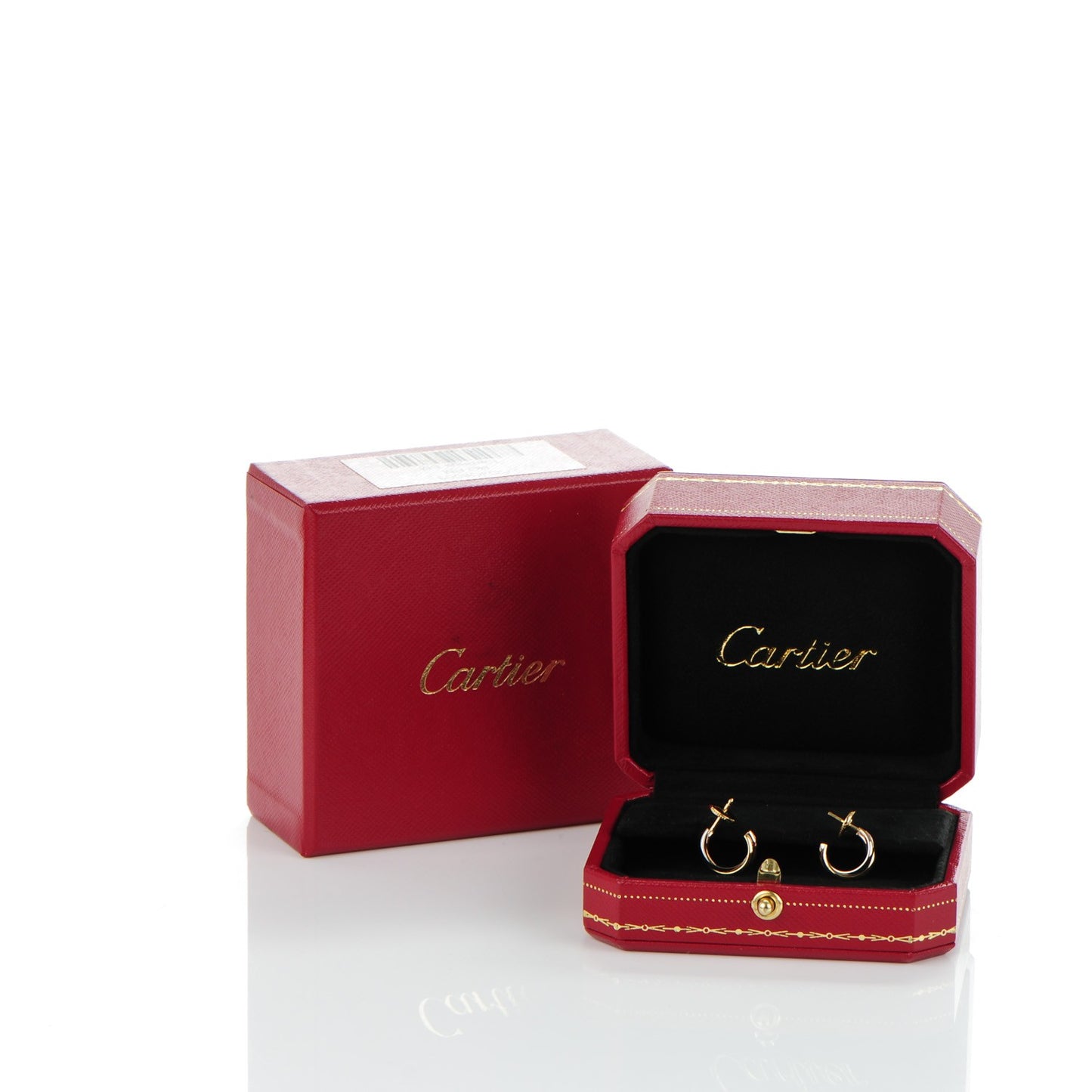 18K Pink Yellow White Gold 13mm Trinity Hoop Earrings