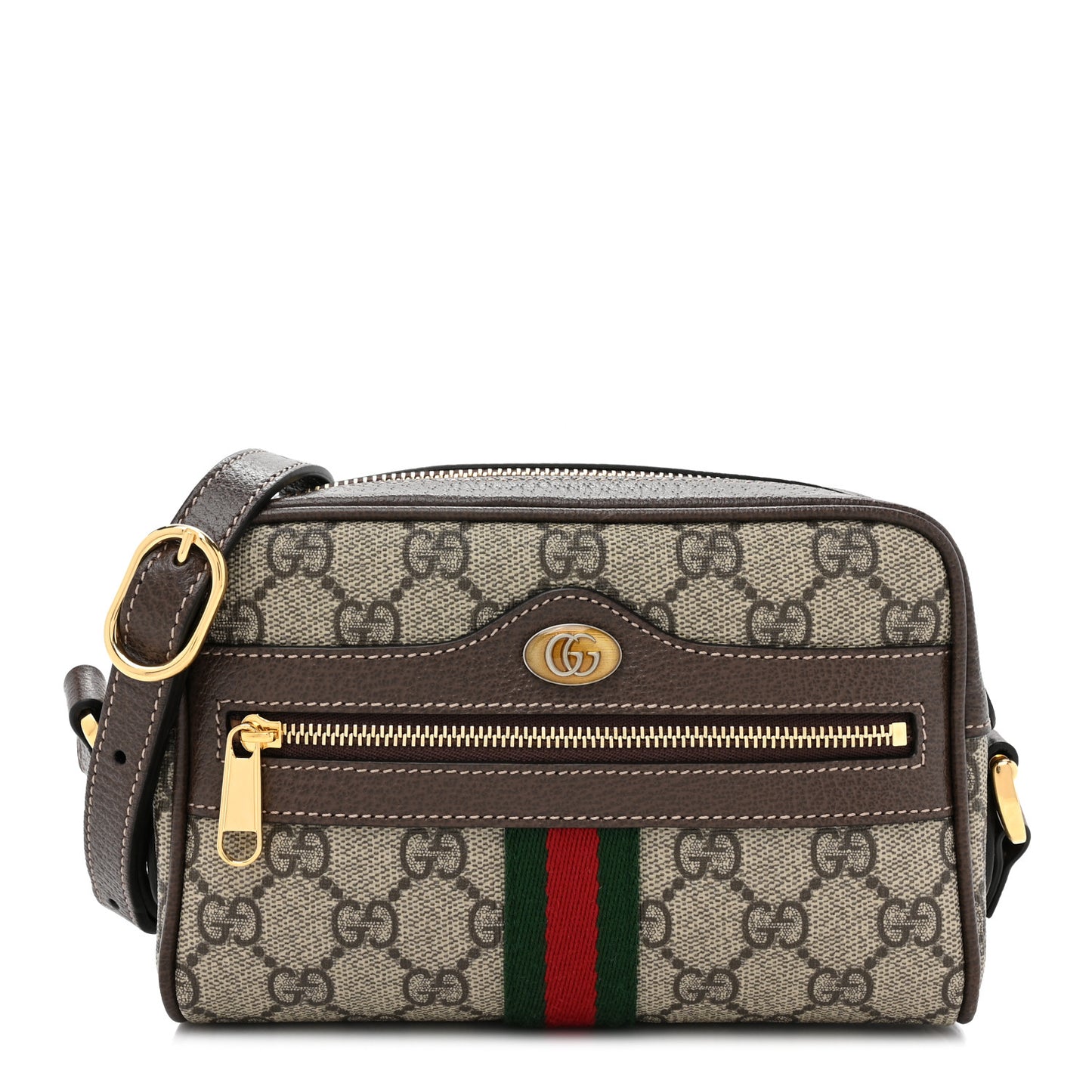 GG Supreme Monogram Web Mini Ophidia Shoulder Bag Brown