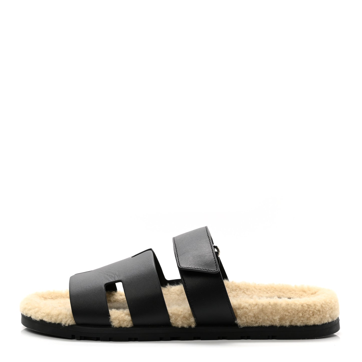 Veau Indios Woolskin Mens Chypre Sandals 42 Black Ecru
