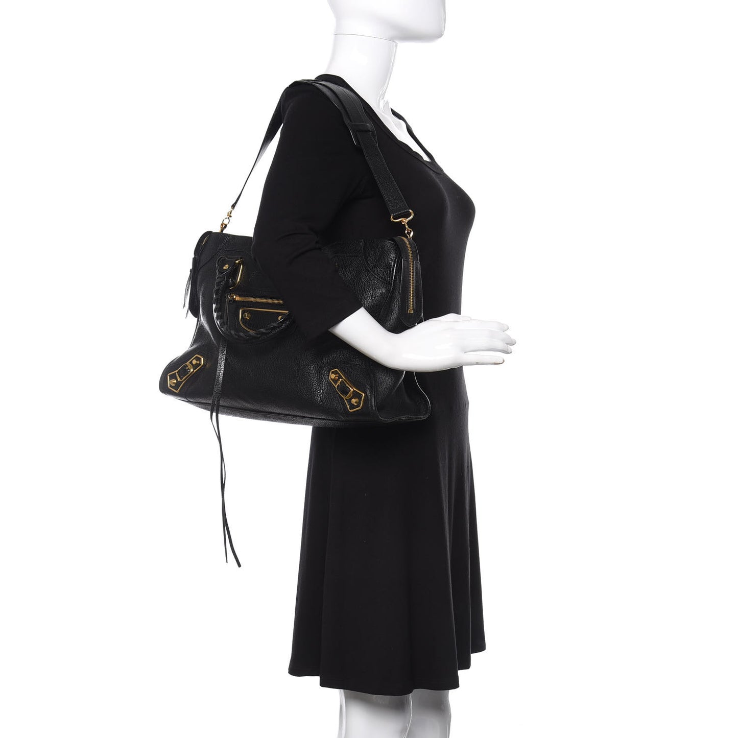 Chevre Gold Metallic Edge Hardware City Black