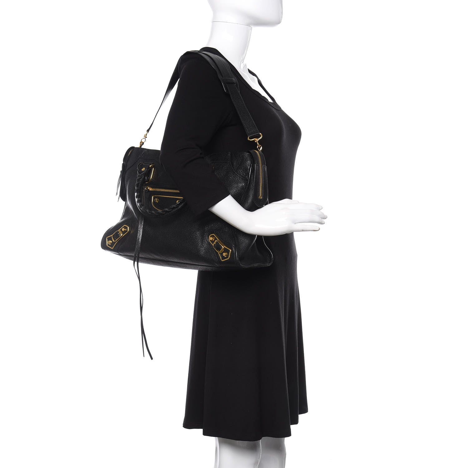 Balenciaga Chevre Gold Metallic Edge Hardware City Black 3 of 11