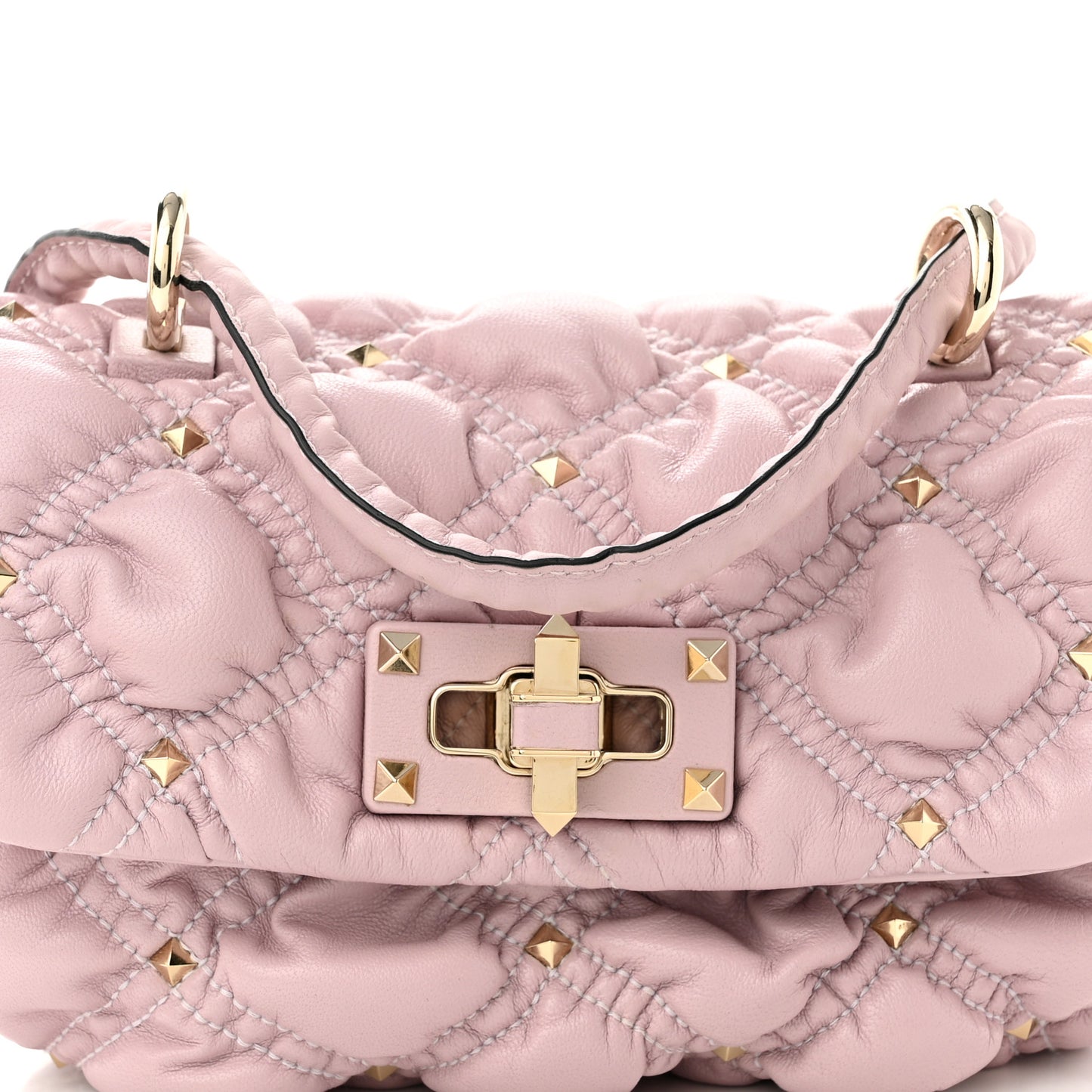 Nappa Small Spikeme Shoulder Bag Water Lillac