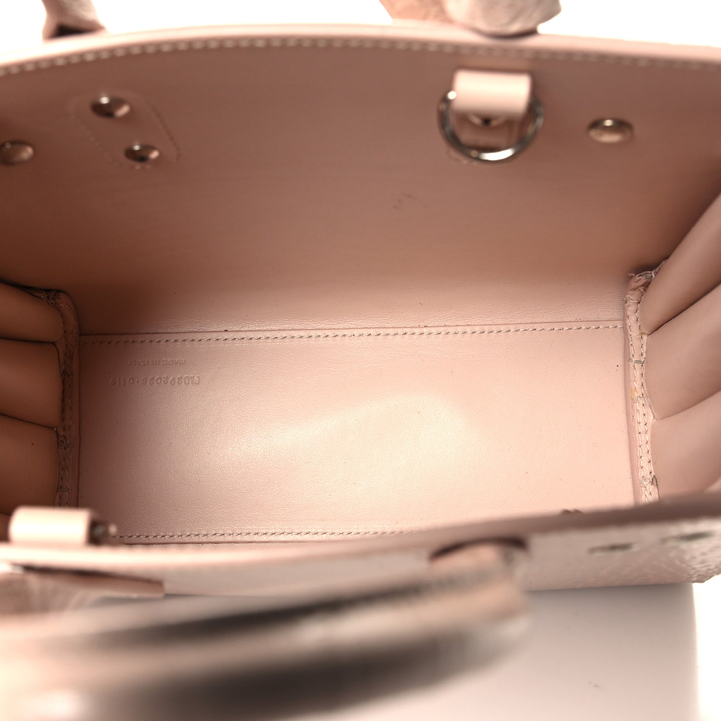 Calfskin Crocodile Embossed Nano Sac De Jour Rose Antic