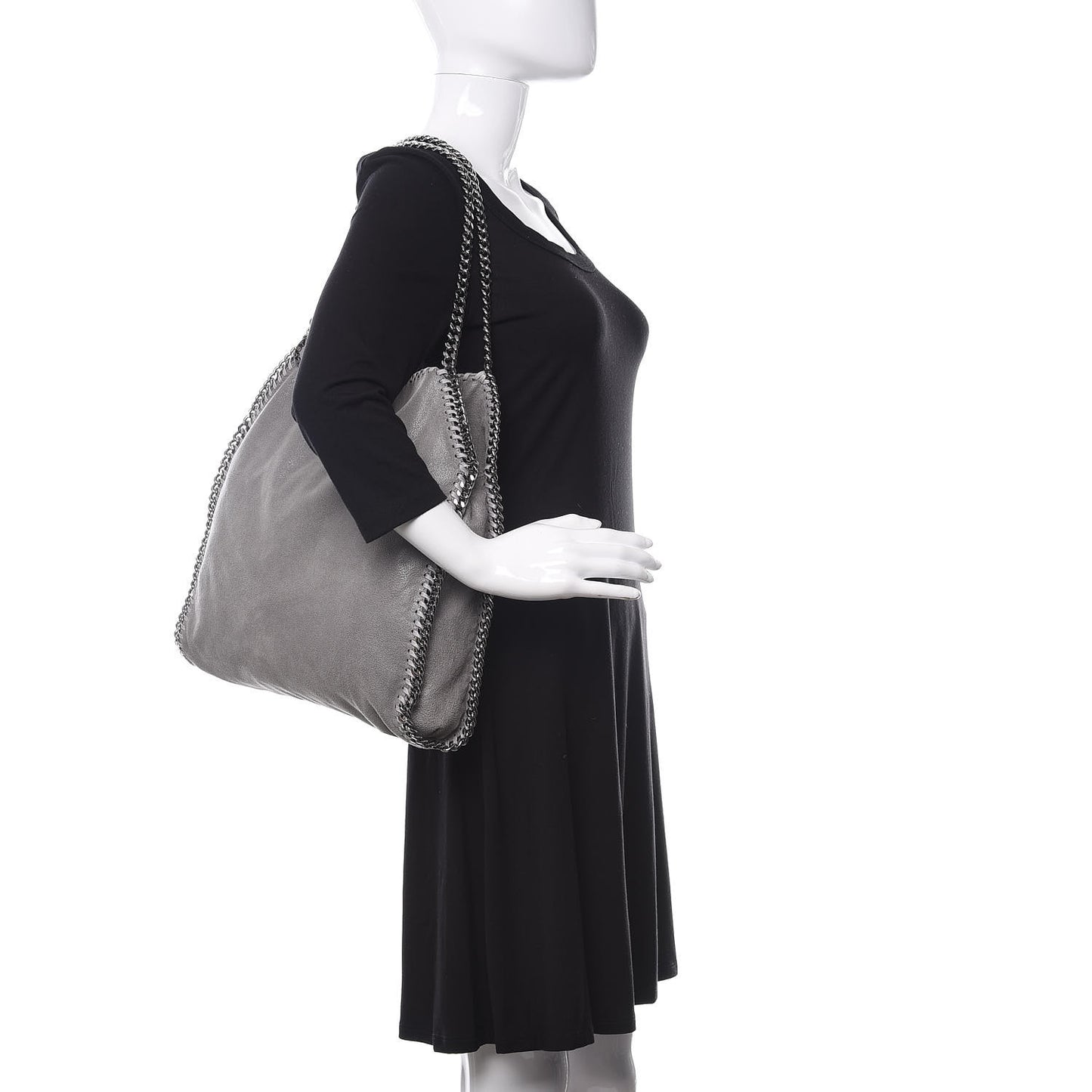 Shaggy Deer Small Falabella Tote Light Grey