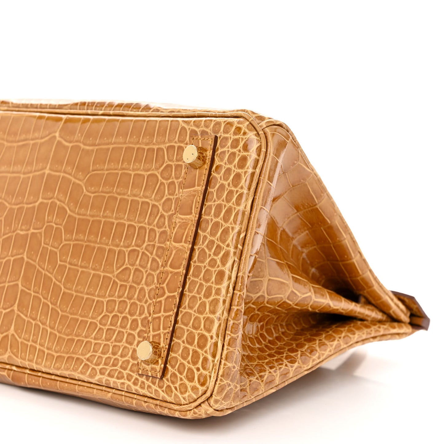 Shiny Porosus Crocodile Birkin 30 Tabac Camel