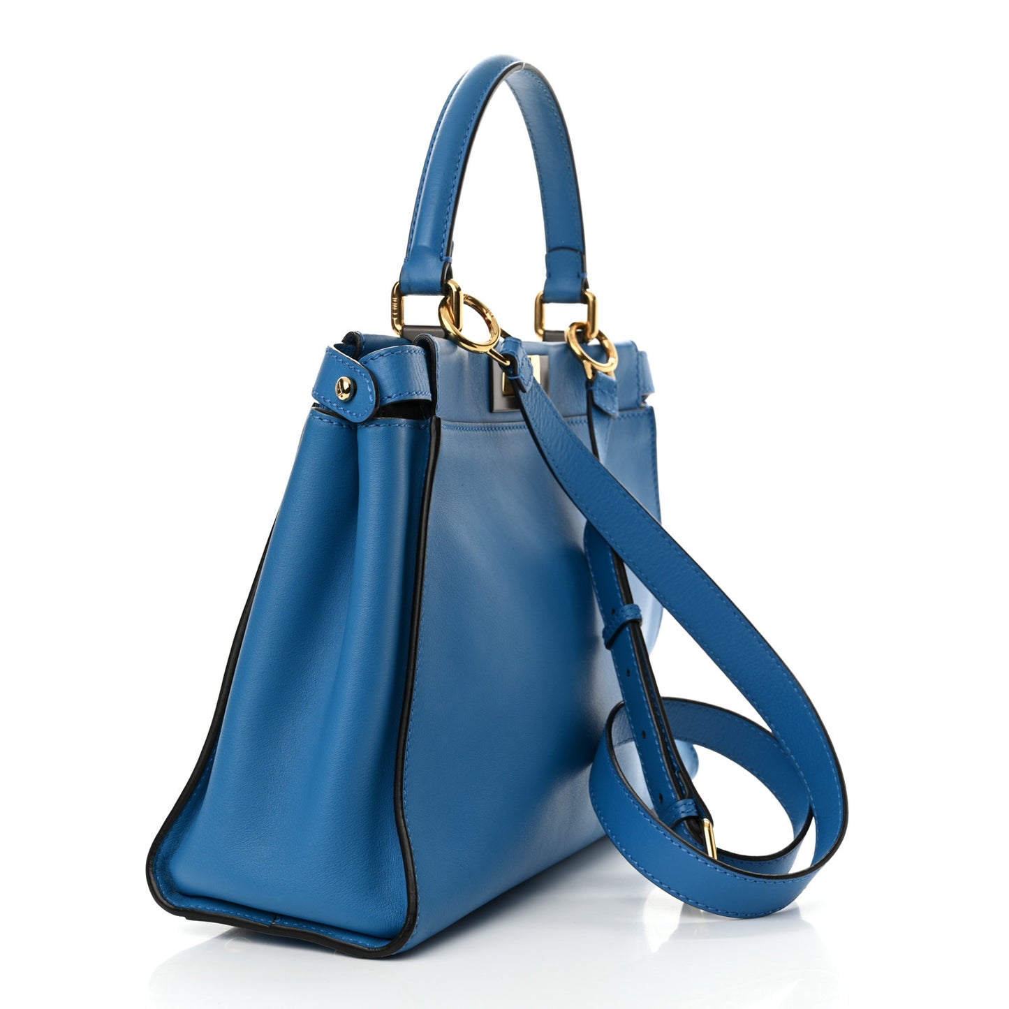 Vitello Seta Medium Peekaboo Iconic Satchel Blue Royal
