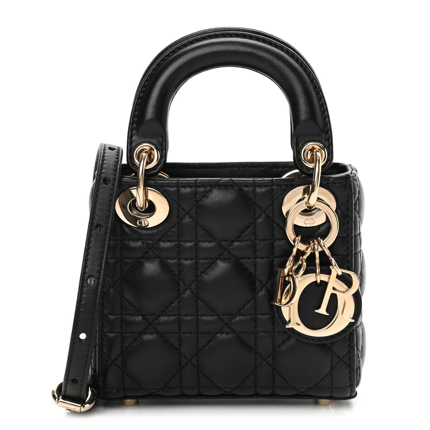 Christian Dior Lambskin Cannage Micro Lady Dior Black 1 of 14