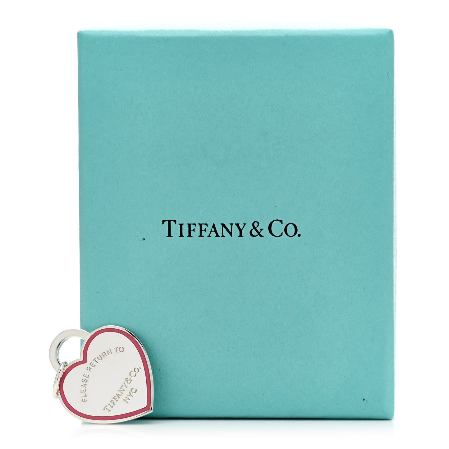 Sterling Silver Enamel Return to Tiffany Heart Tag Charm Pink