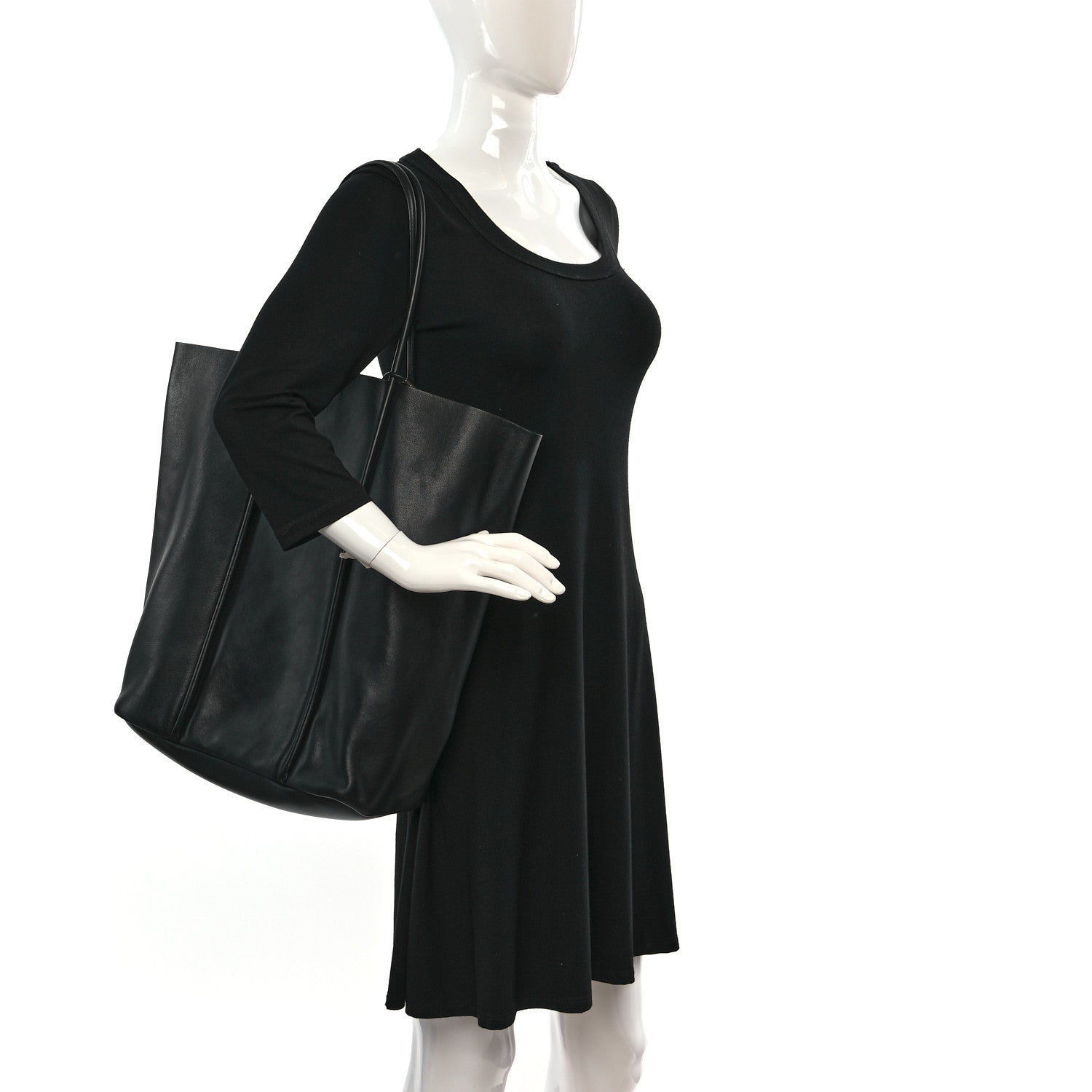 Tom Ford Smooth Calfskin Tubo Vertical Tote Black 3 of 13